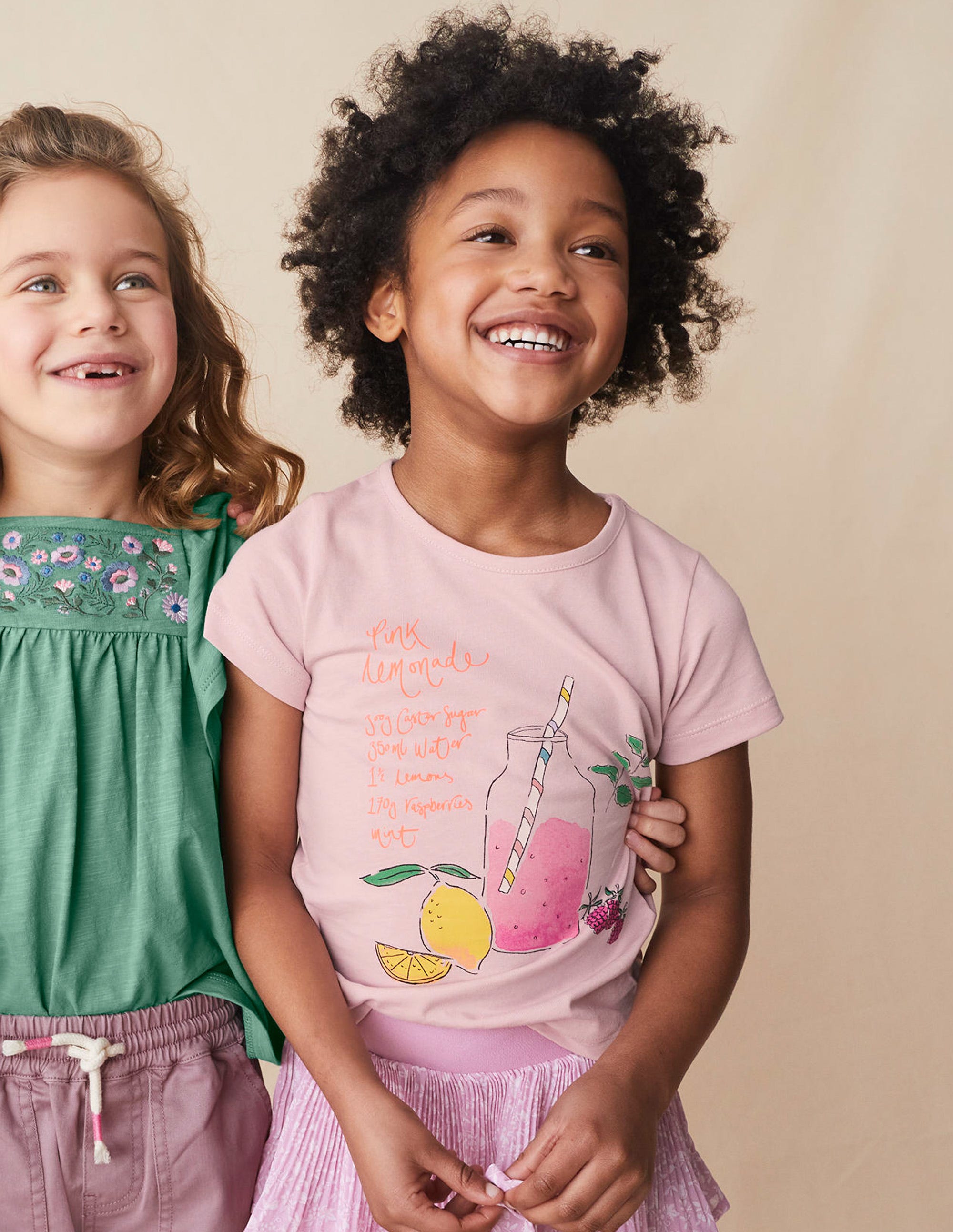 Painterly Printed T-Shirt-French Pink Lemonade - Image 4