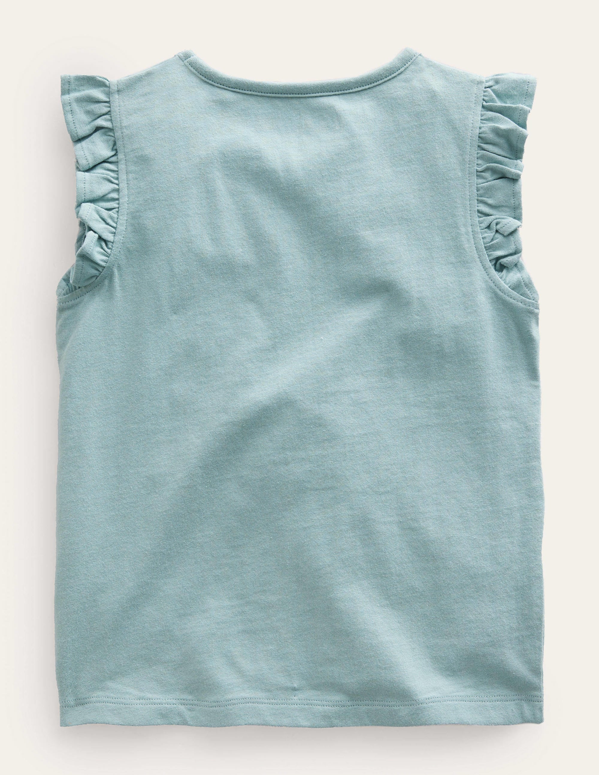 Embroidered Flutter Top-Tourmaline Blue Strawberry - Image 2