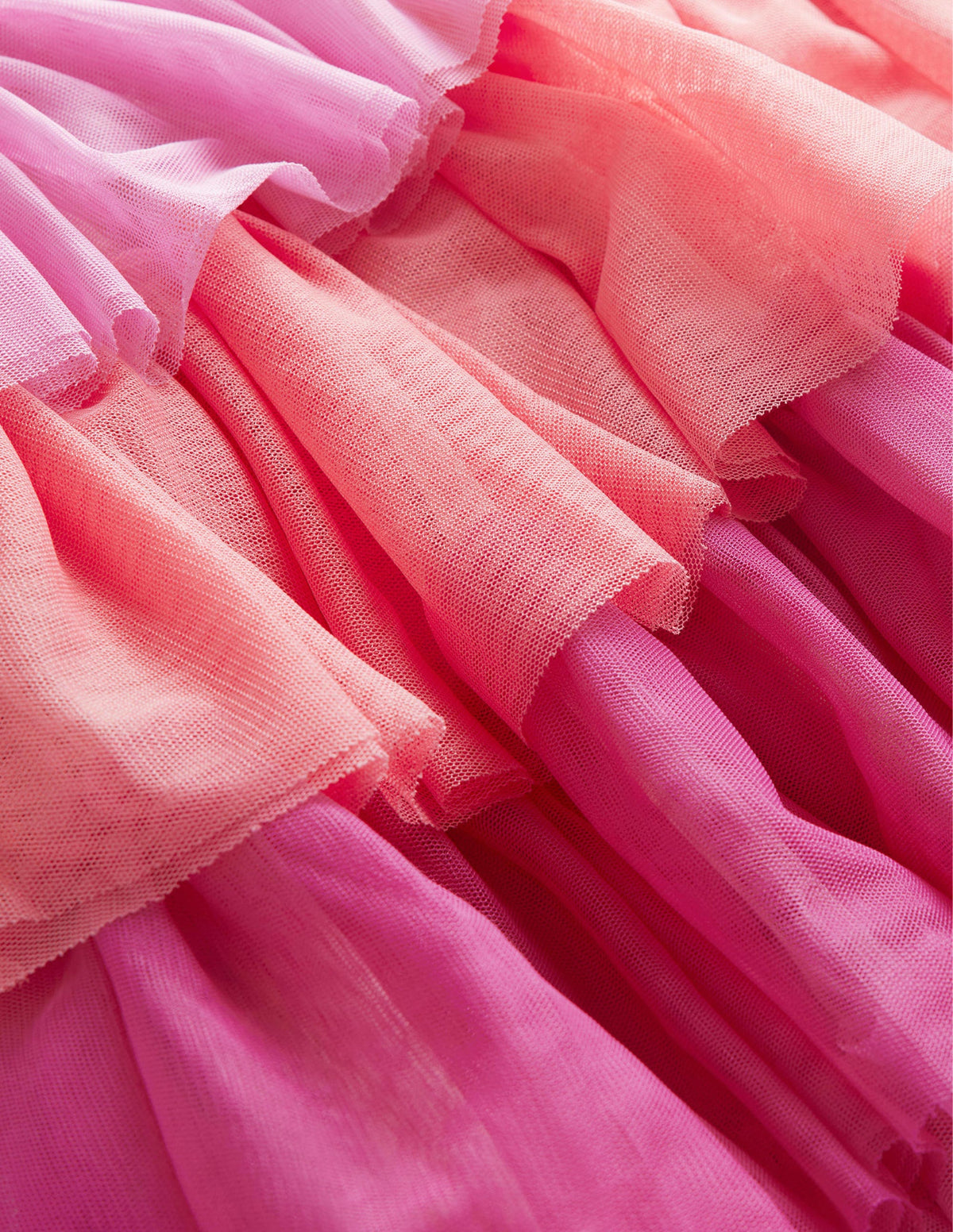 Tulle Layered Logo Dress-Peach Spring Flamingo-3