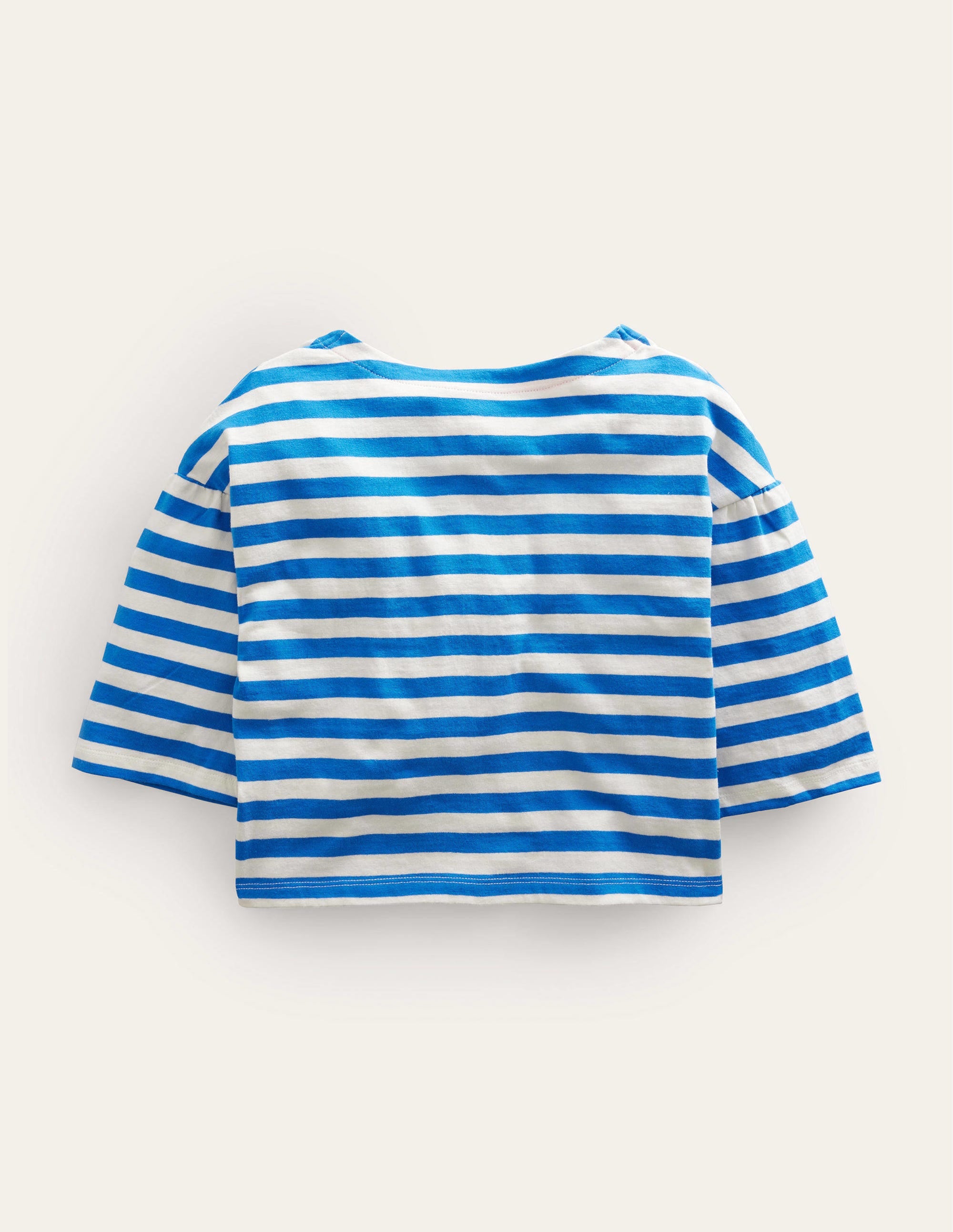 Boat Neck T-Shirt-Cabana Blue/Ivory - Image 2
