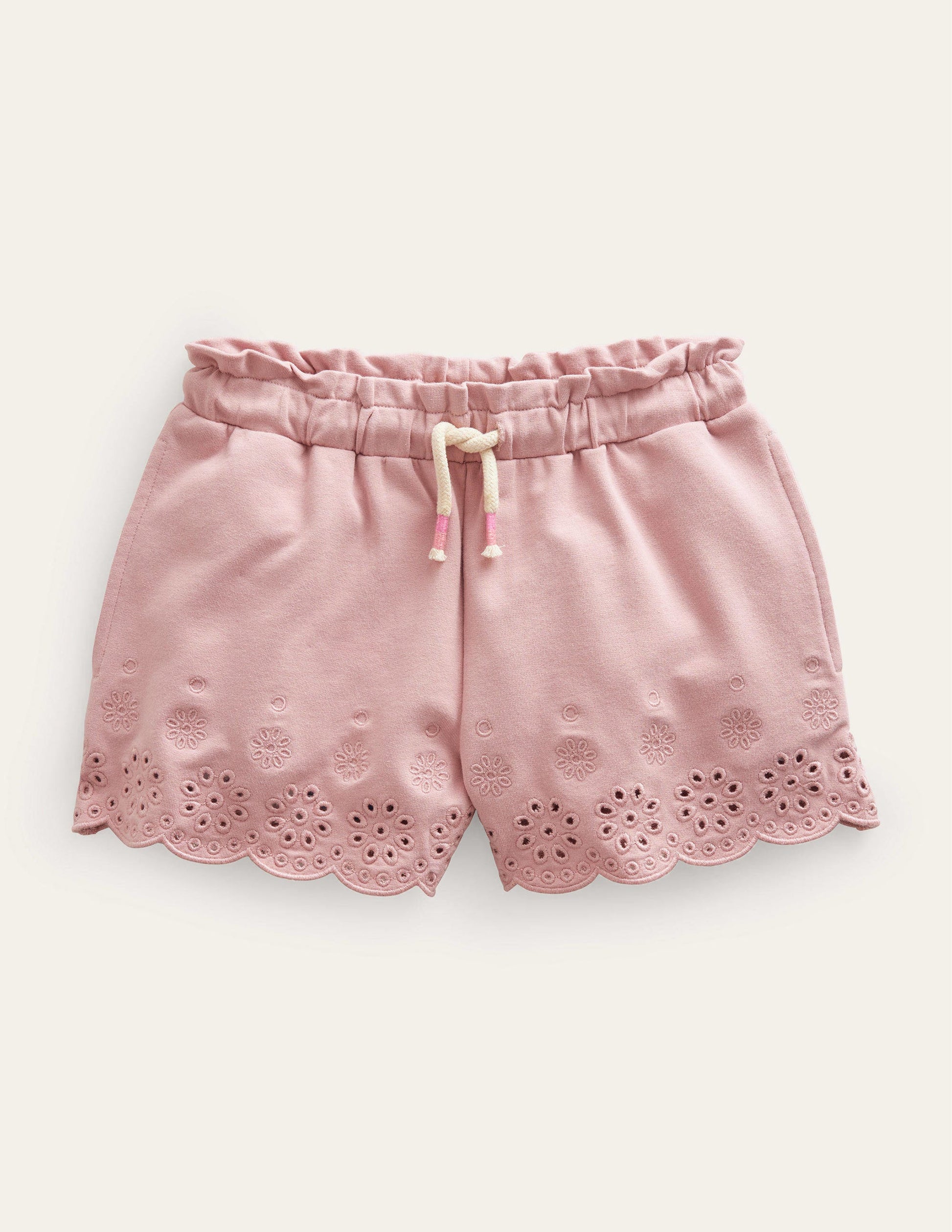 Jersey Eyelet Short-Almond Pink-1