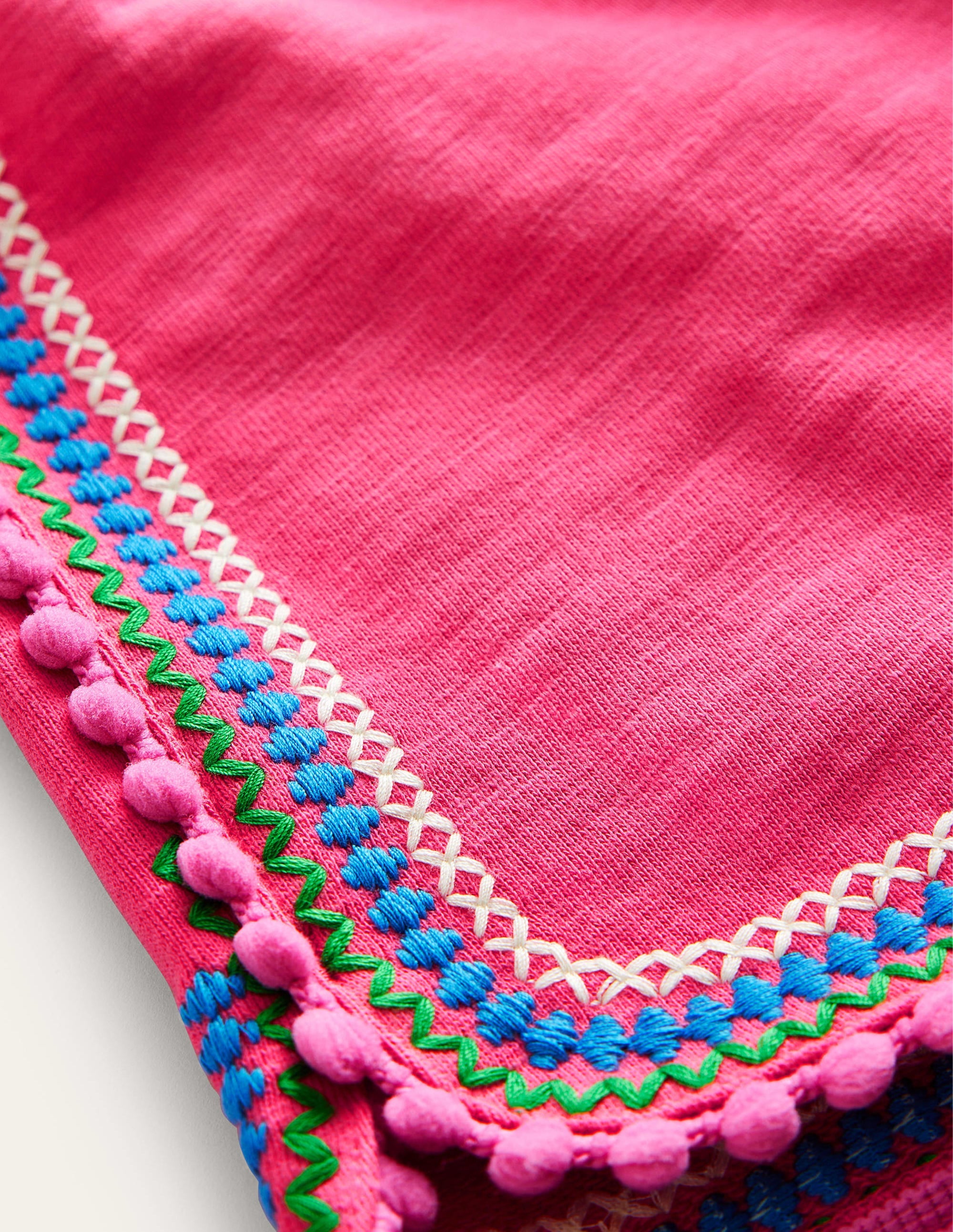 Pom Trim Jersey Shorts-Lollipop Pink - Image 3
