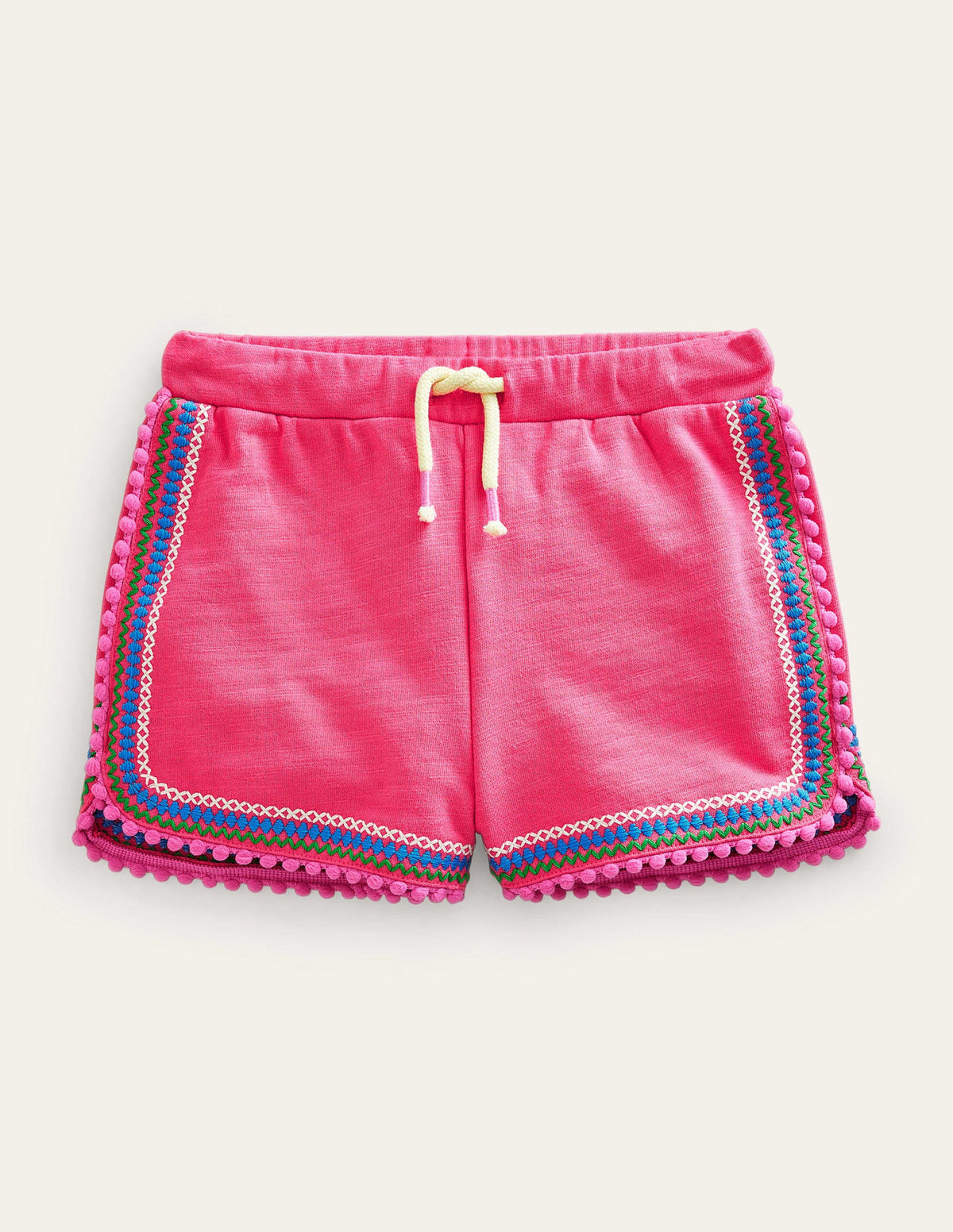 Pom Trim Jersey Shorts-Lollipop Pink - Image 1