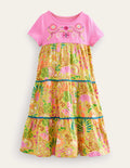 Maxi Logo Dress-Gooseberry Floral Animals