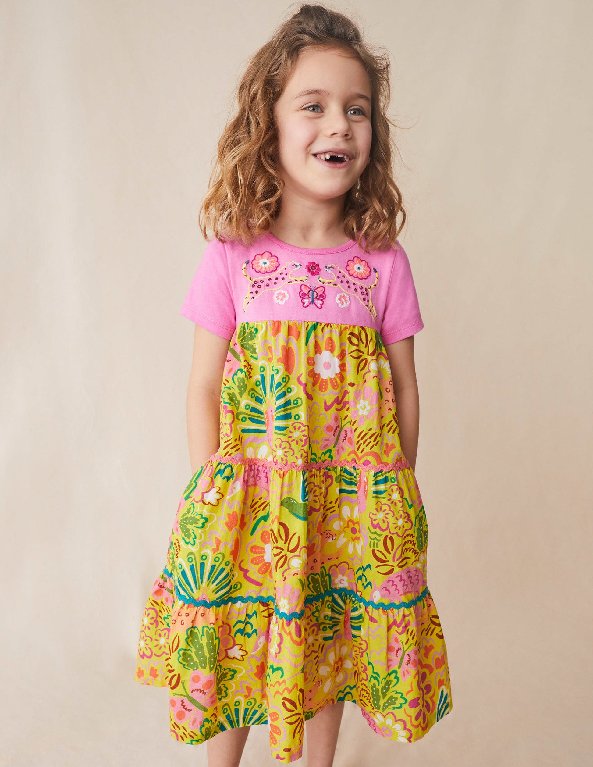 Maxi Logo Dress-Gooseberry Floral Animals-4