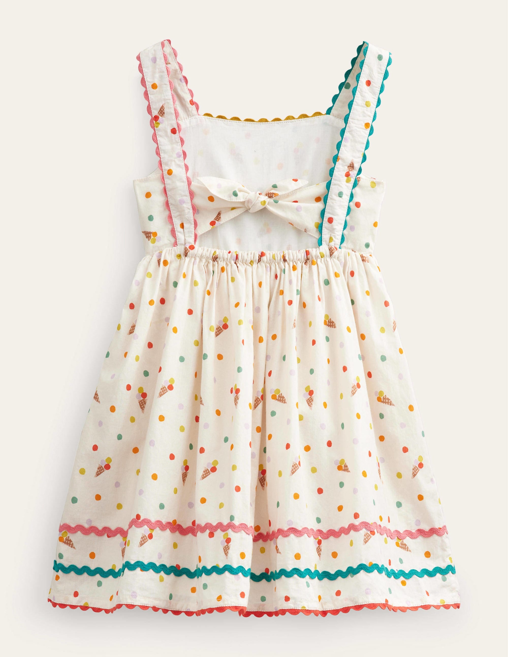 Bow Back Cotton Dress-Vanilla Pod Ice Creams - Image 2
