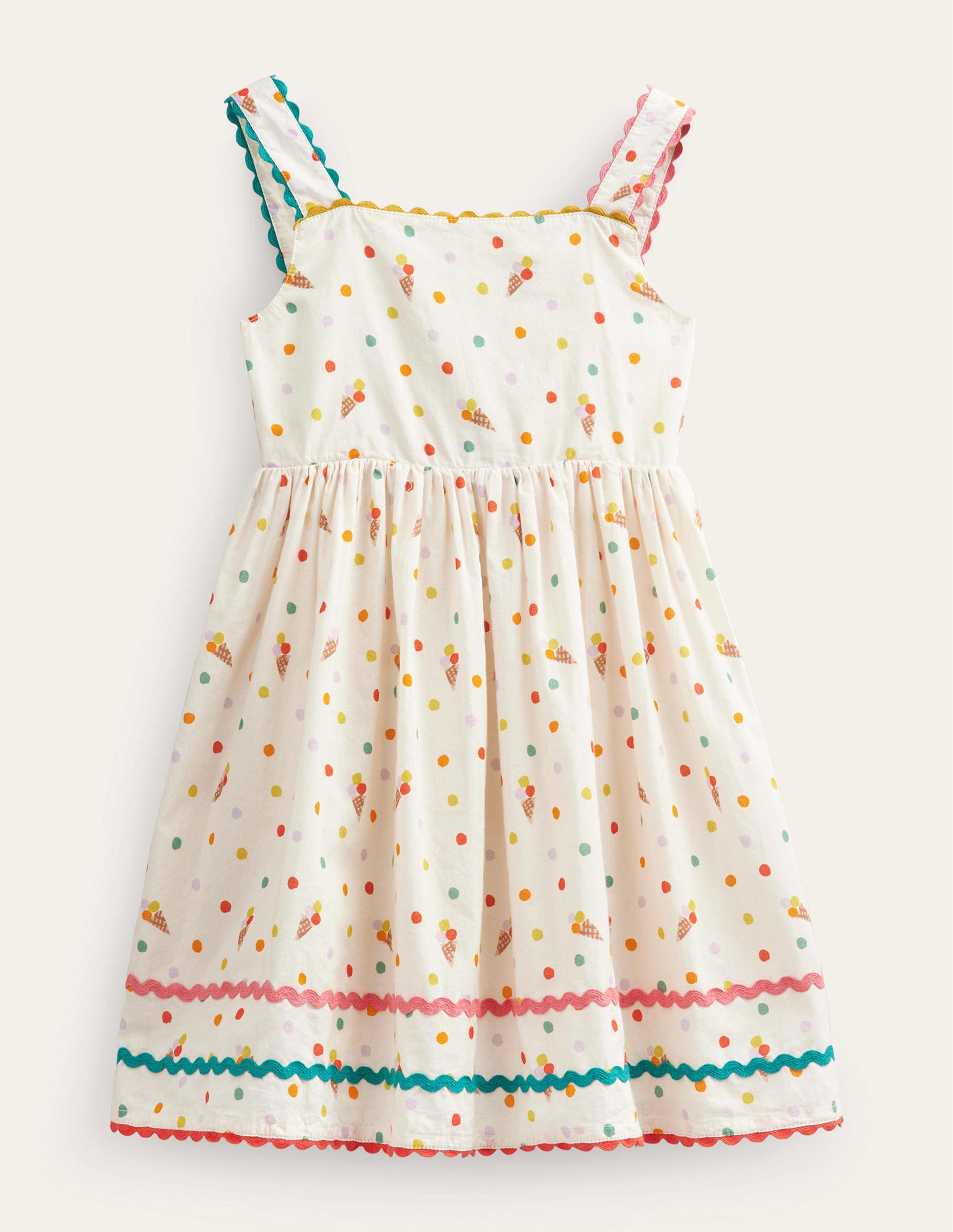 Bow Back Cotton Dress-Vanilla Pod Ice Creams - Image 1