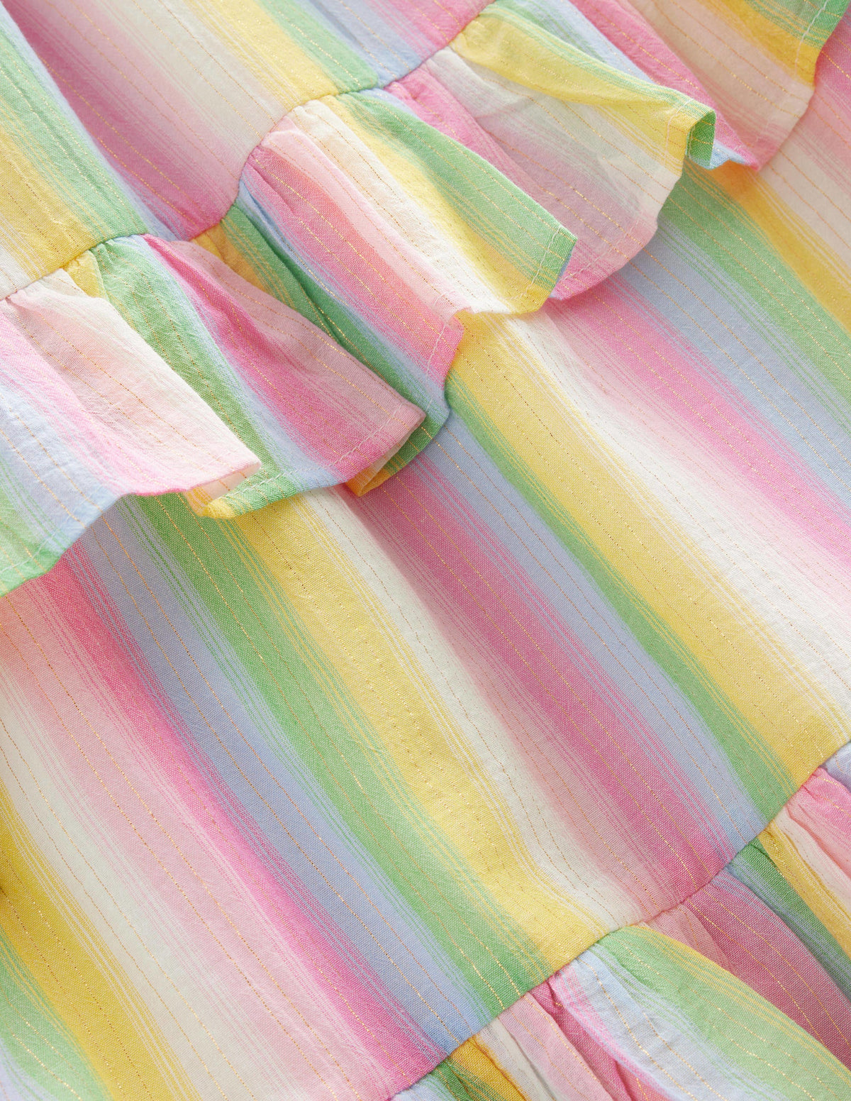 Tiered Ruffle Maxi Dress-Rainbow Gradient Stripe - Image 3