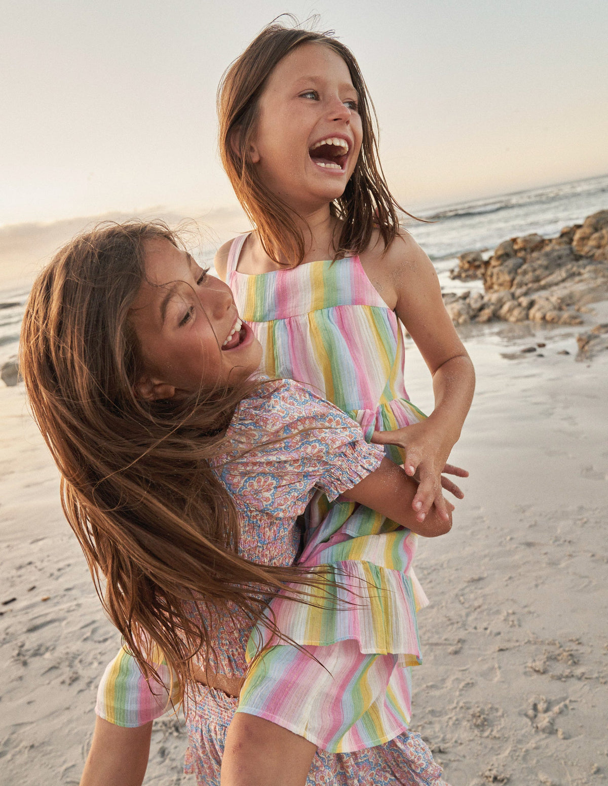 Tiered Ruffle Maxi Dress-Rainbow Gradient Stripe - Image 5