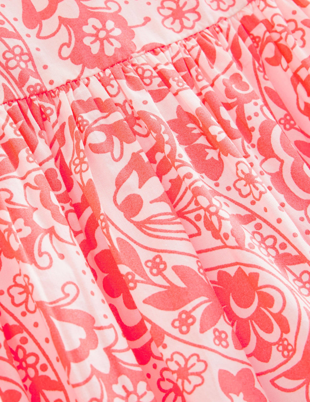 Flutter-Sleeve Printed Dress-Watermelon Punch Paisley-3