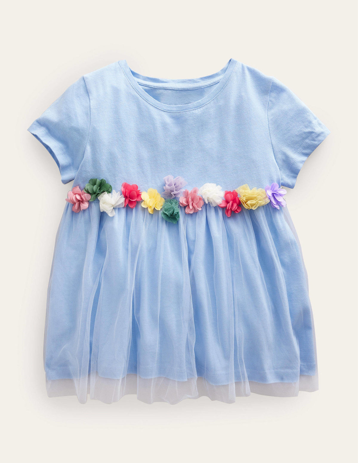 Tulle Flutter Appliqué T-shirt-Brunnera Blue - Image 1