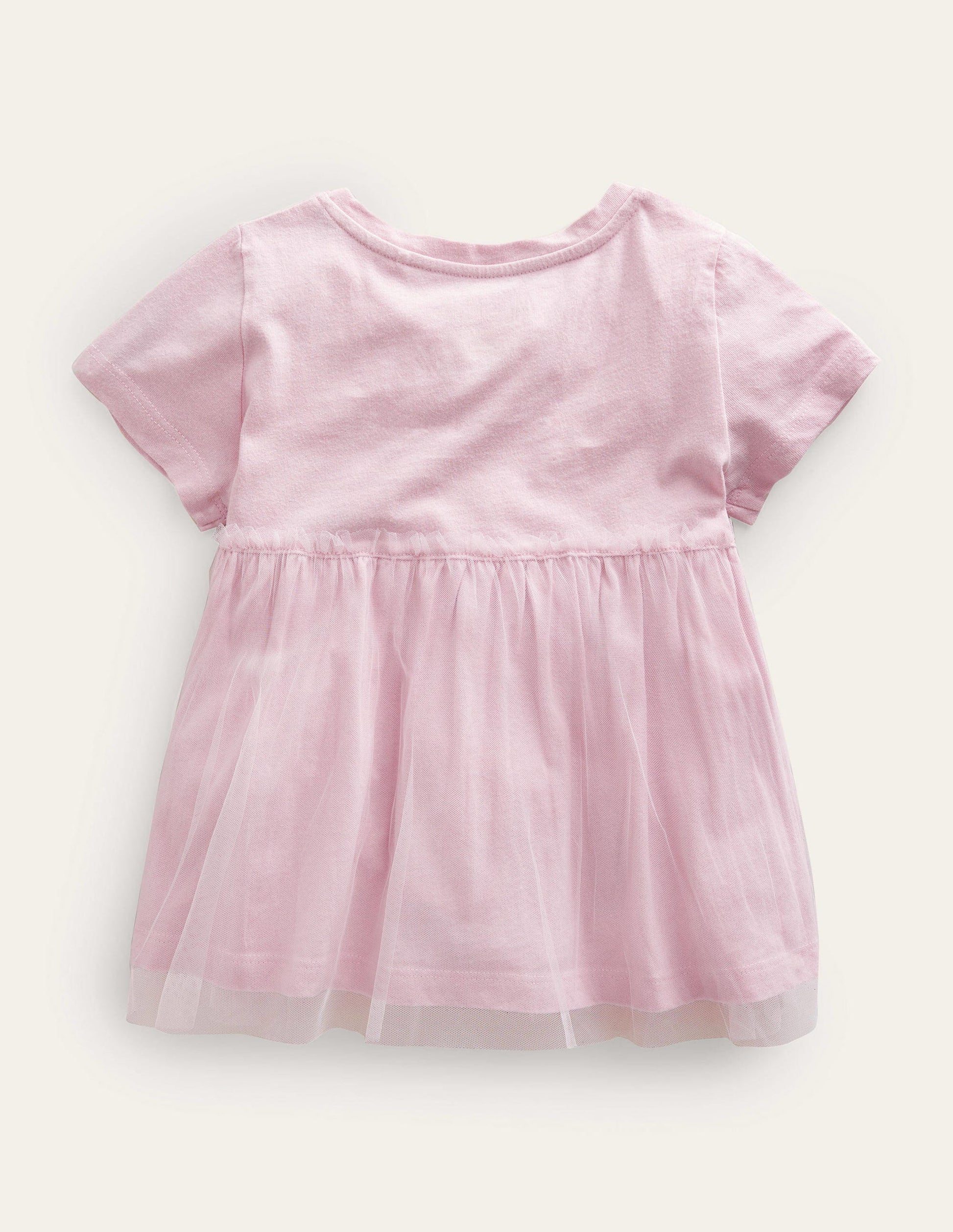 Tulle Flutter Appliqué T-shirt-French Pink-2