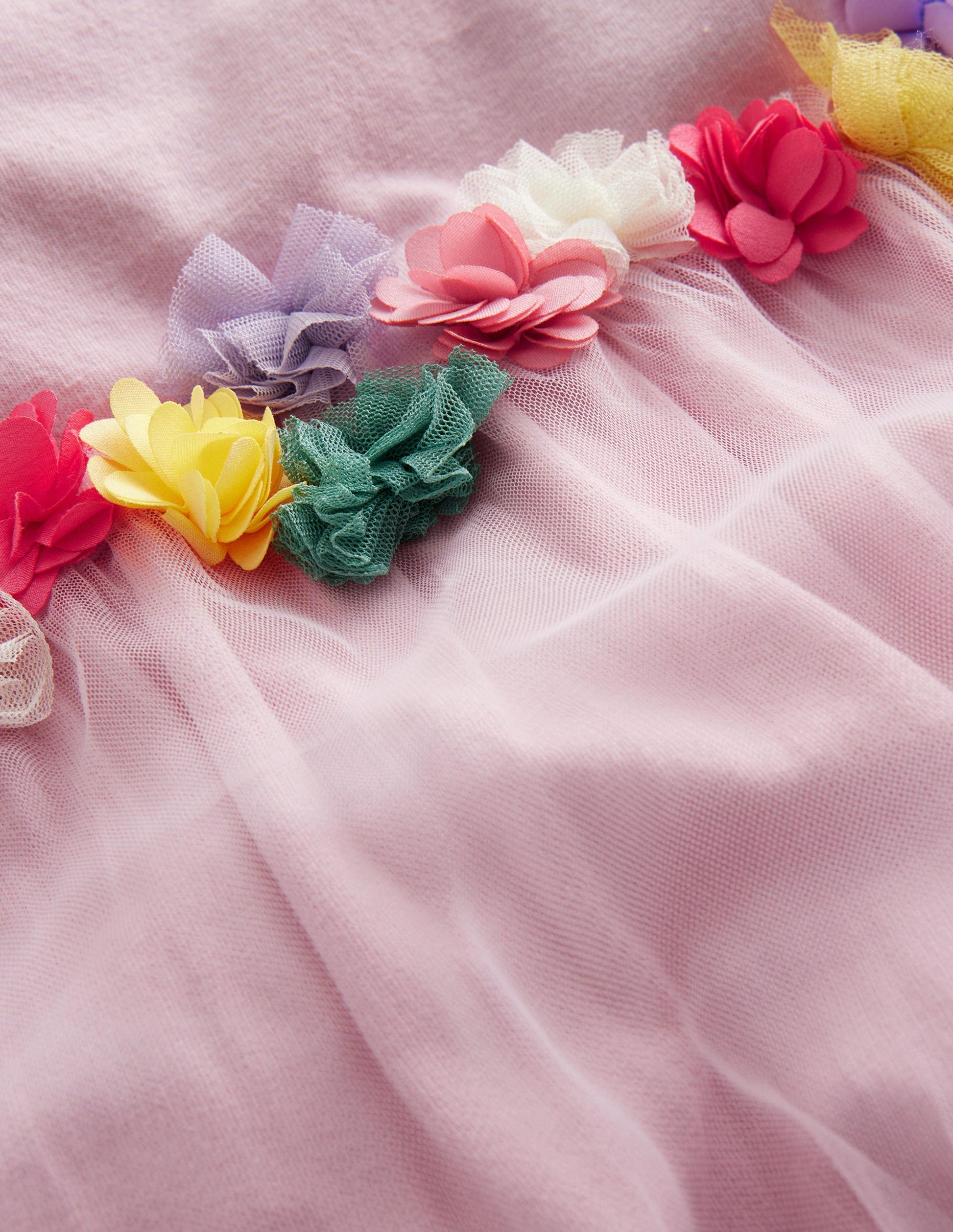 Tulle Flutter Appliqué T-shirt-French Pink-3