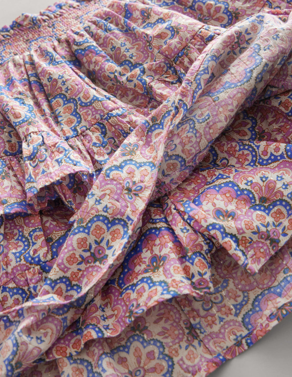 Ruffle Mini Skort-Lupin and Peach Paisley-3