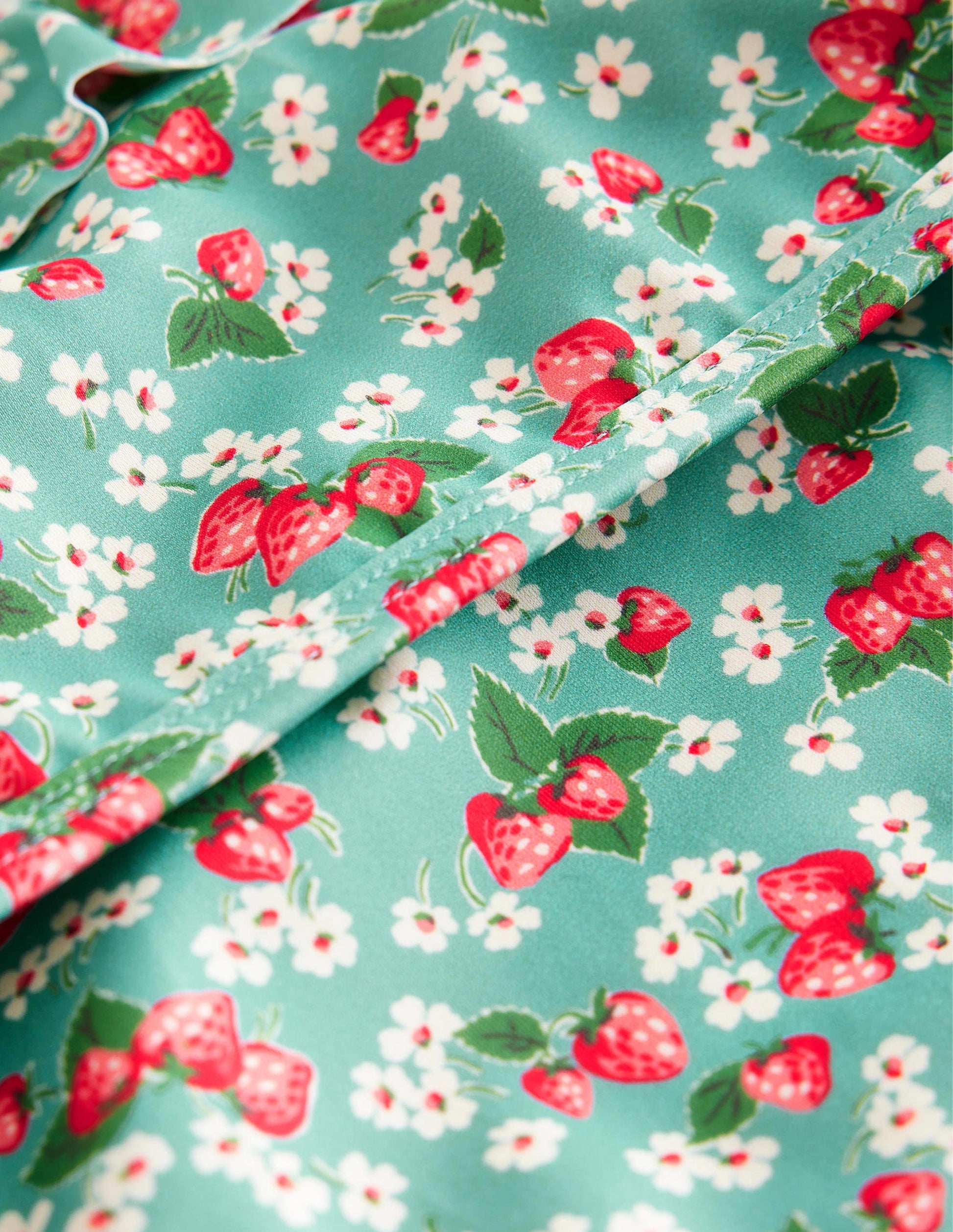 Tie Back Frilly Bikini-Aqua Sea Strawberry Ditsy-3