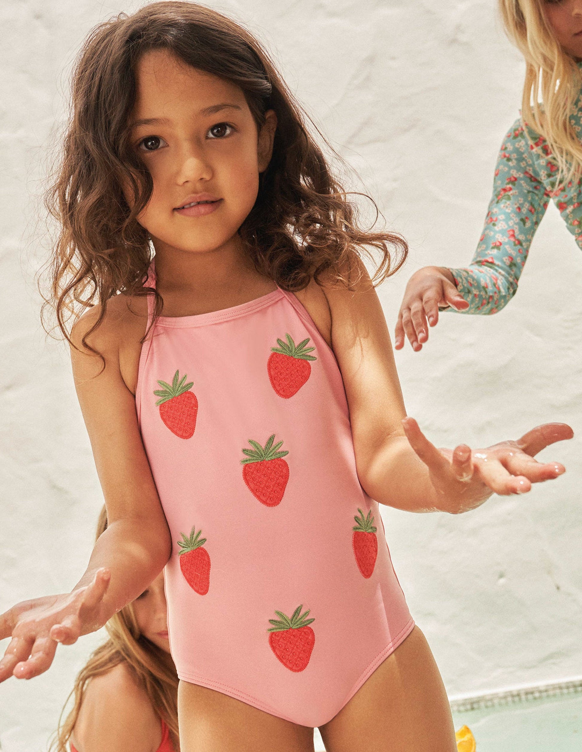 Appliqué Fruit Swimsuit-Pink Lemonade-4