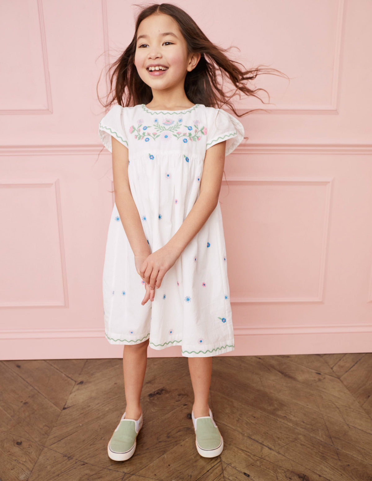 Embroidered Texture Dress-Vanilla Pod-4