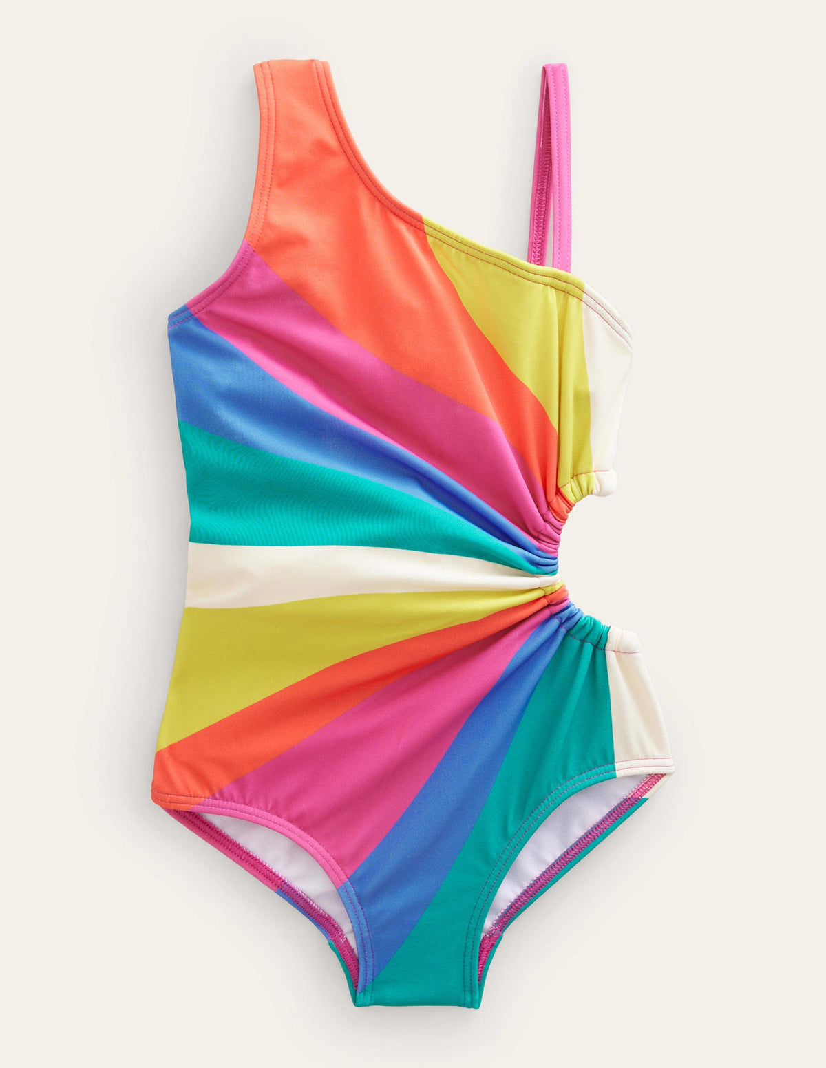 Ruched Cut Out Swimsuit-Multi Wave - Image 1