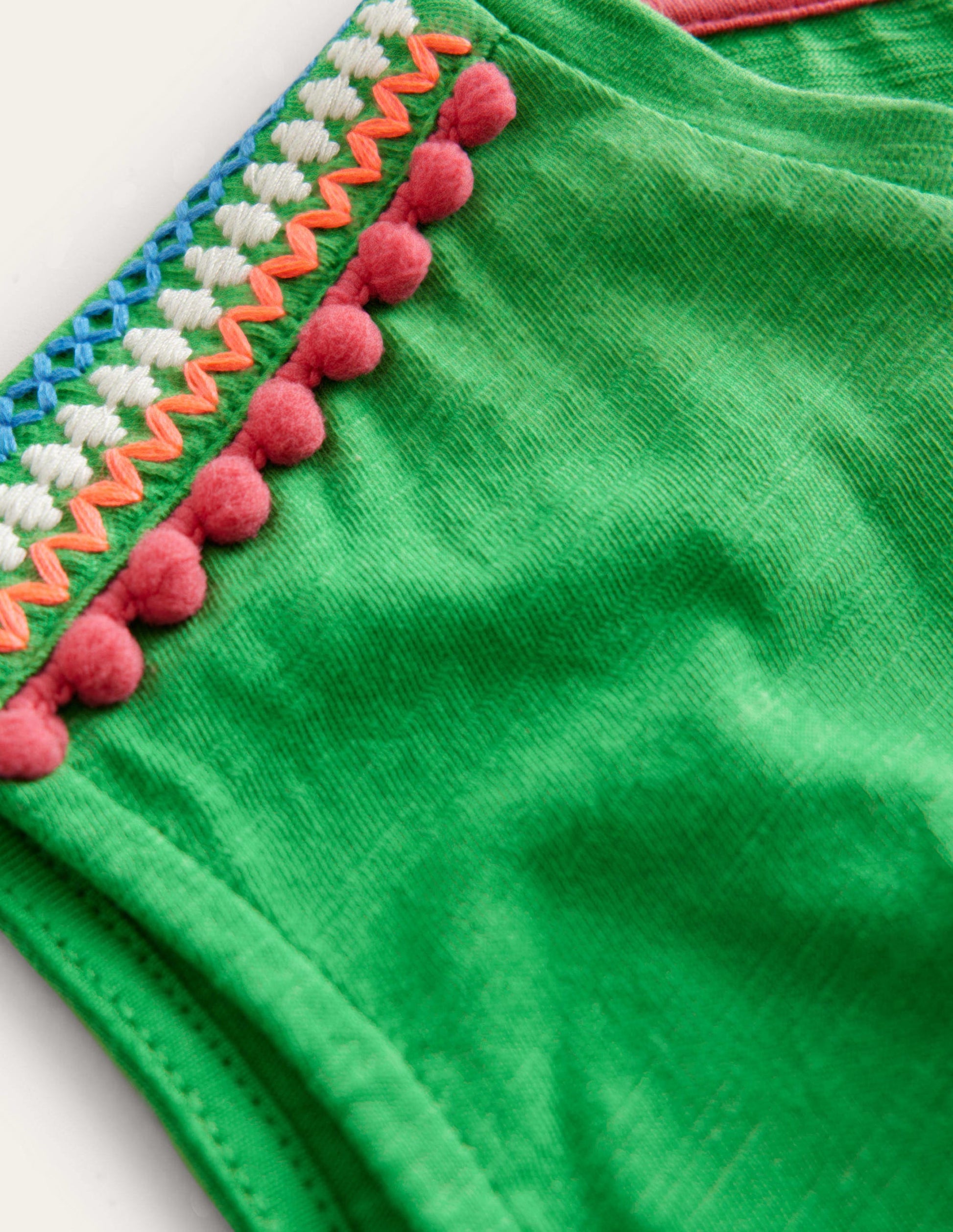 Gathered Front Tee-Bright Green-3