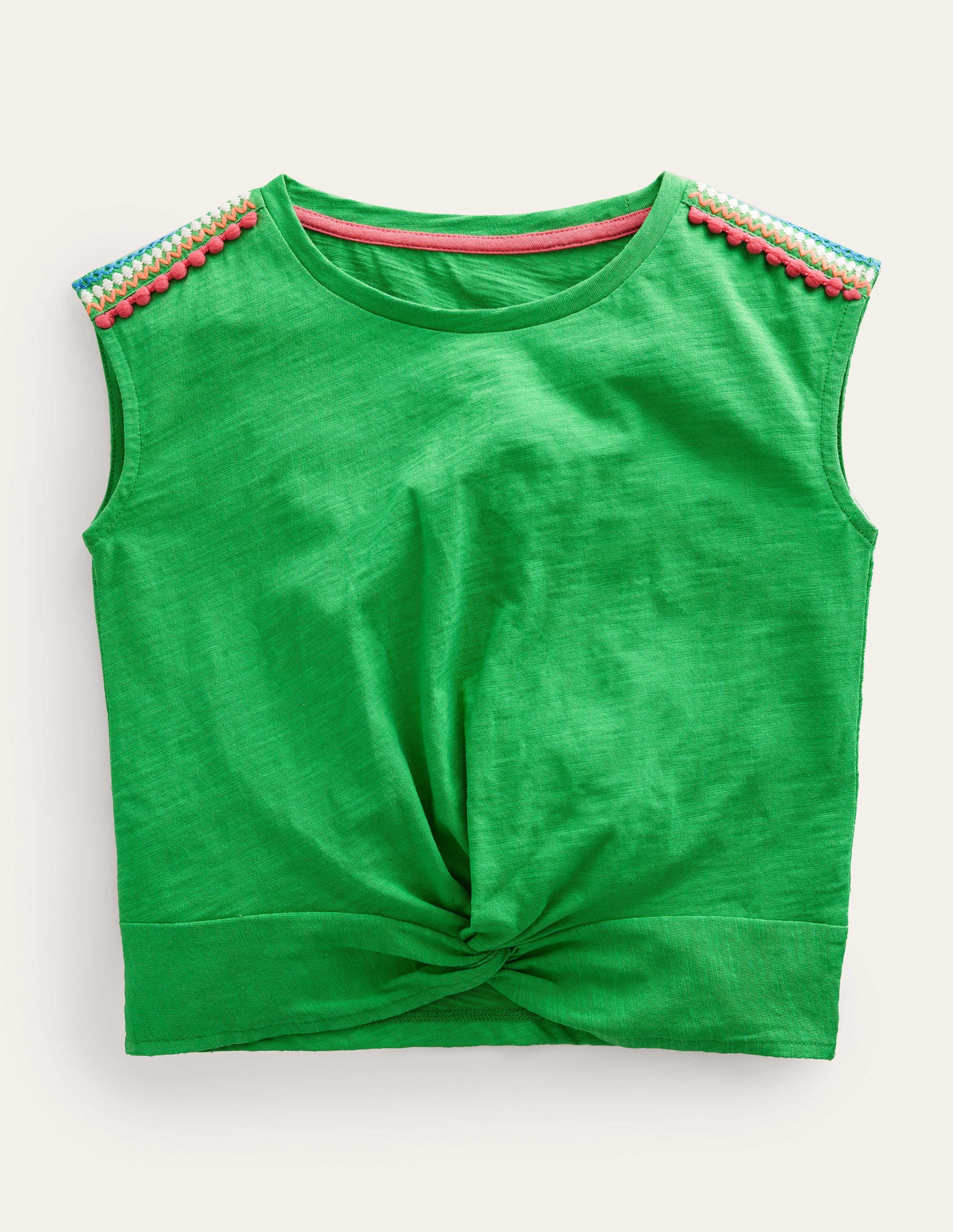 Gathered Front Tee-Bright Green - Image 1