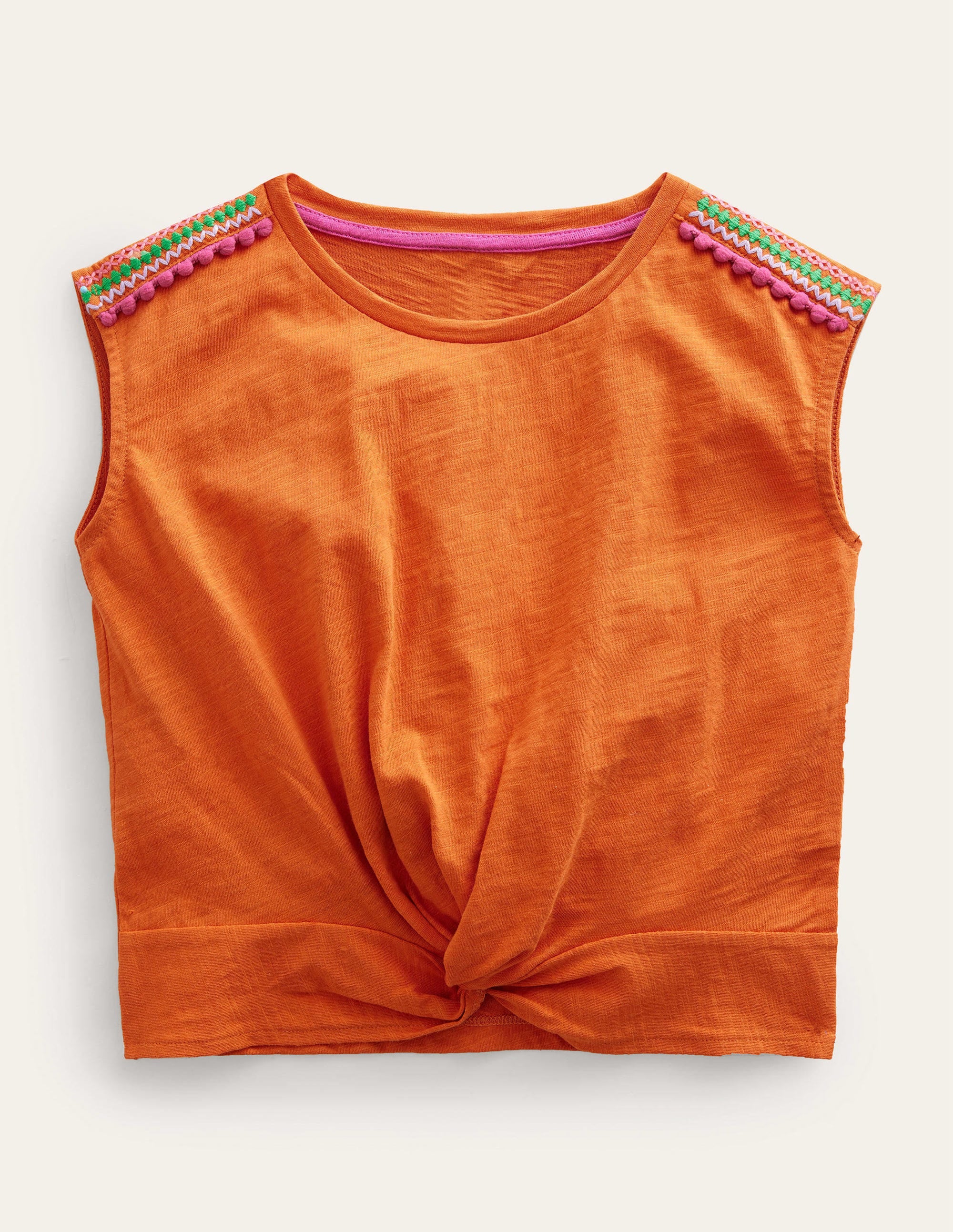 Gathered Front Tee-Kumquat Marl - Image 1