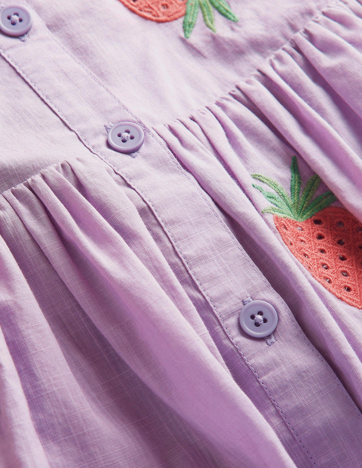 Button Through Pinafore Dress-Misty Lavender-3