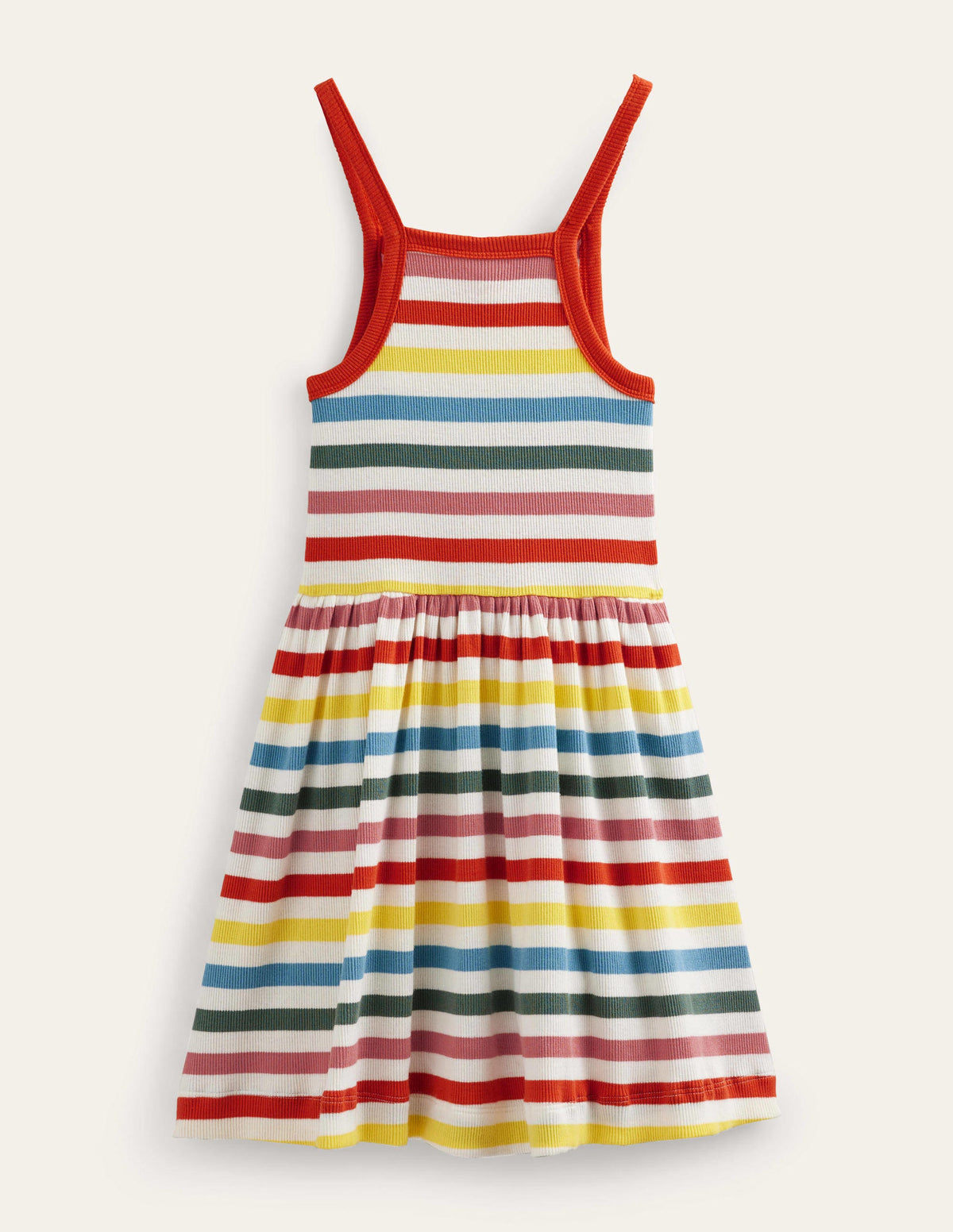 Rib Twirly Dress-Multi Stripe-2