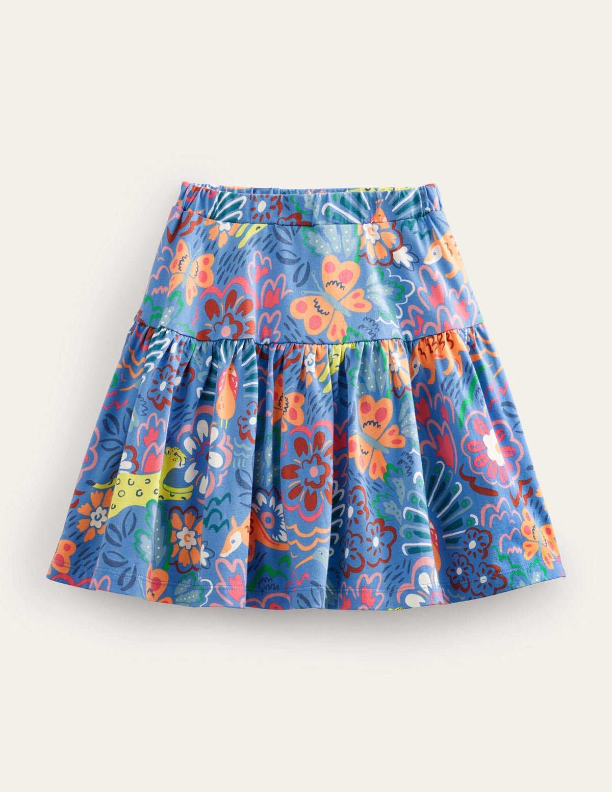 Tiered Jersey Skort-Blue Leopard Safari-1