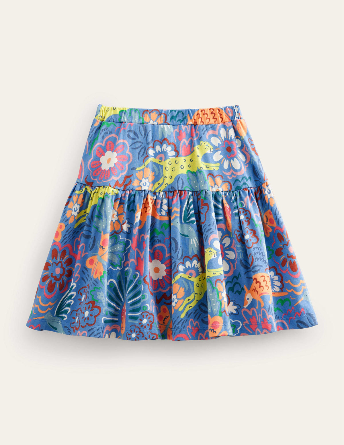 Tiered Jersey Skort-Blue Leopard Safari - Image 2