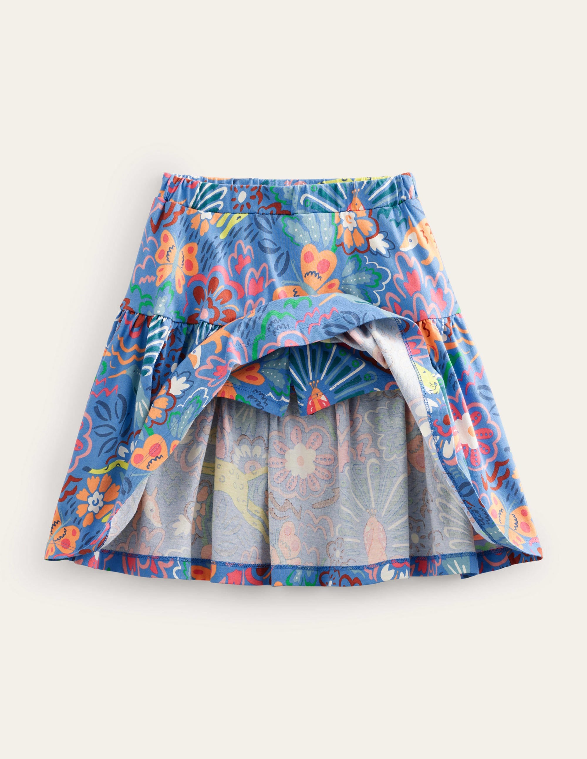 Tiered Jersey Skort-Blue Leopard Safari - Image 4