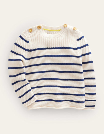 Nautical Jumper-Ecru Marl Stripe-1