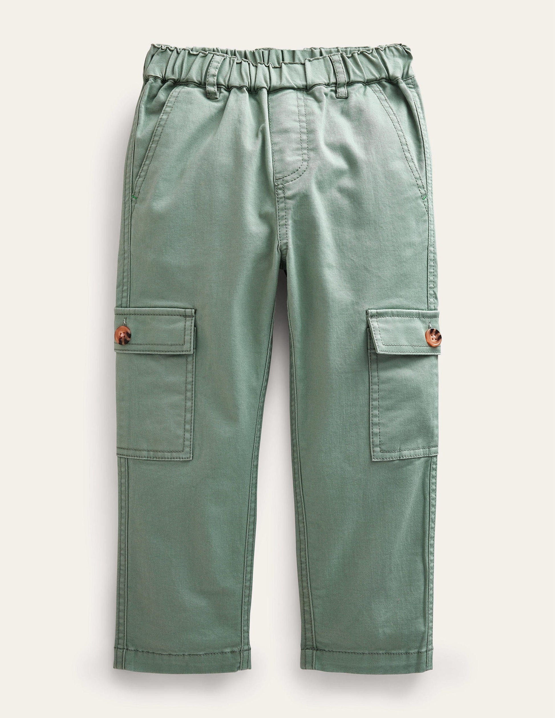 Cropped Cargo Trousers-Pottery Green-1