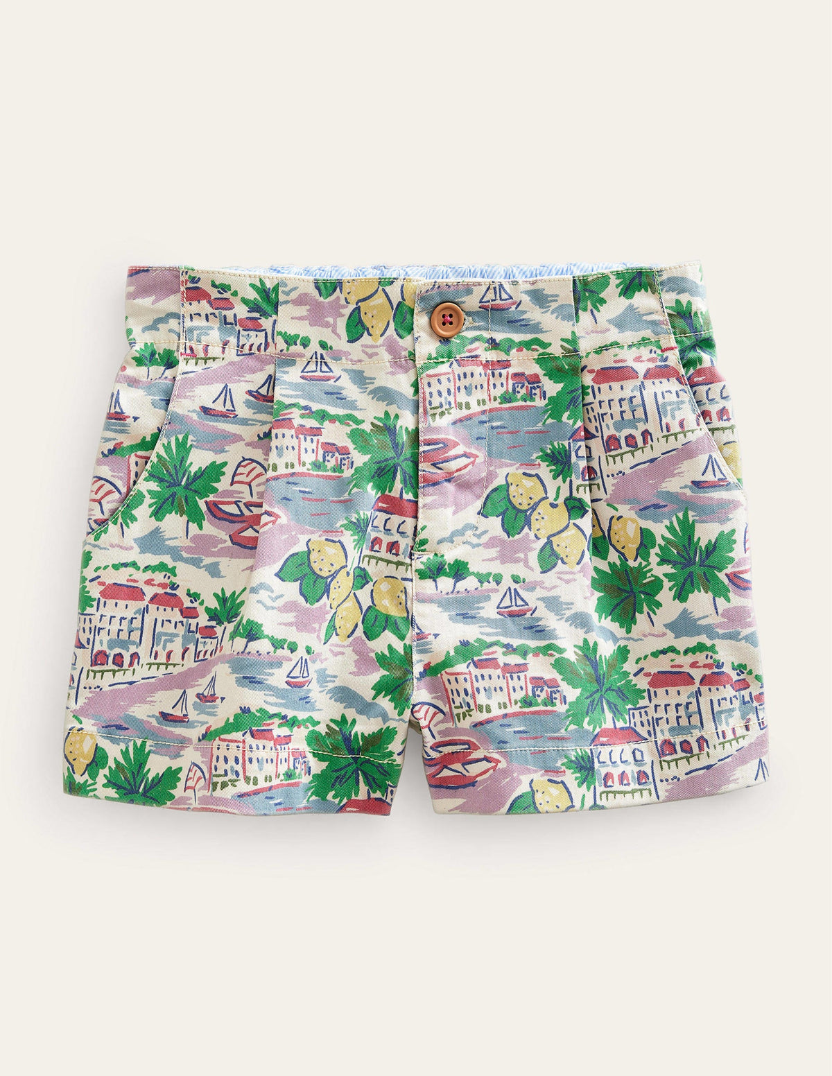 Printed Chino Shorts-Multi Scene Print - Image 1