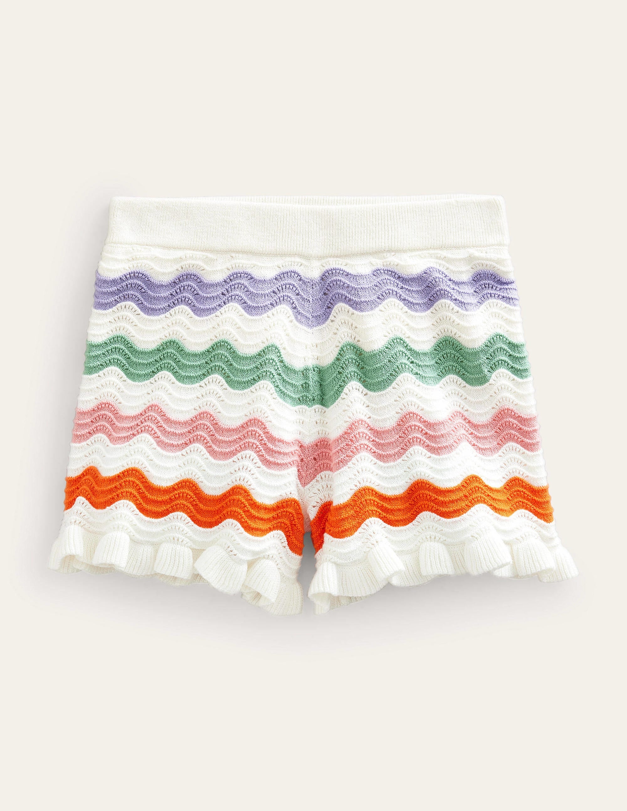 Knitted Frilled Shorts-Multi Rainbow - Image 1