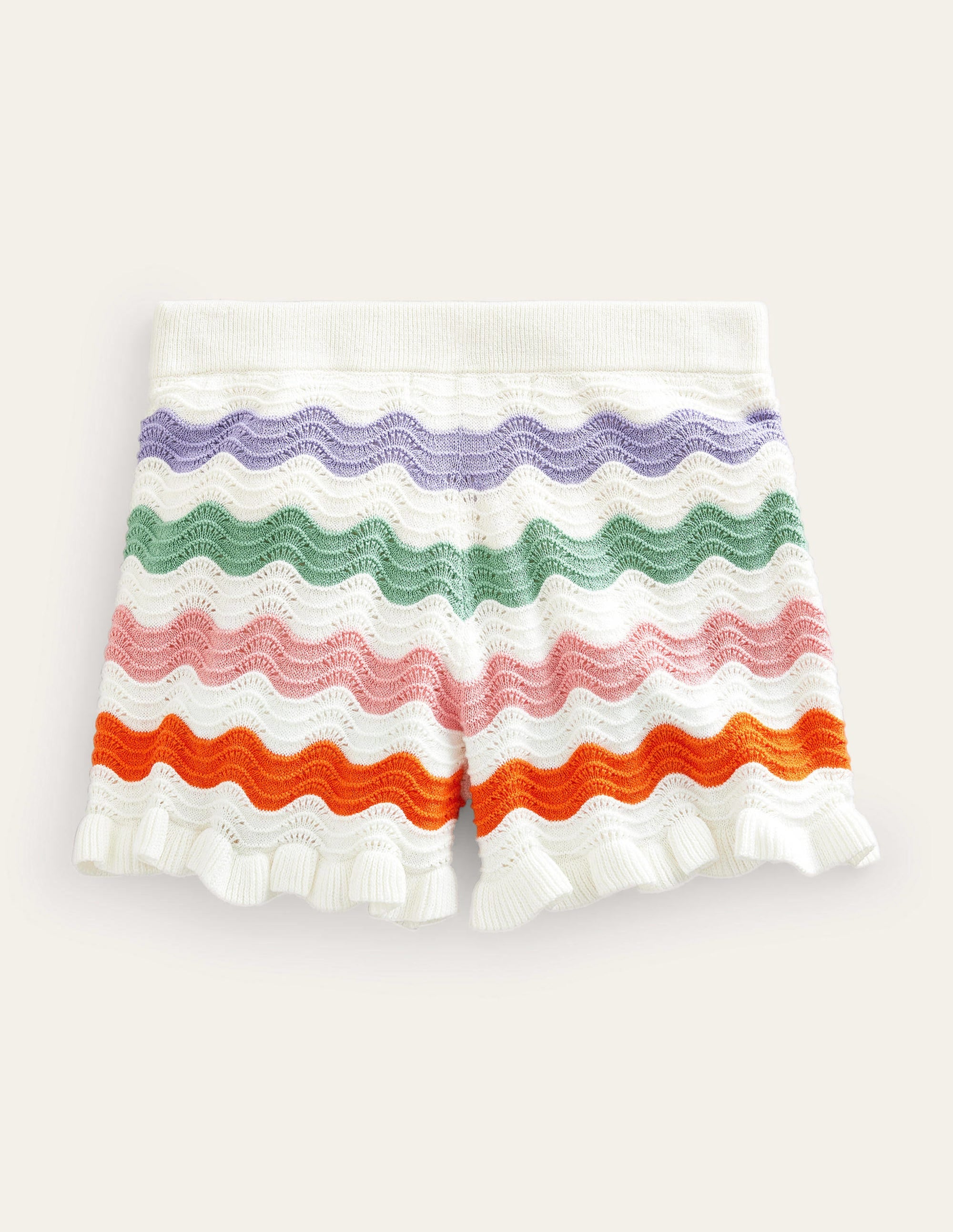 Knitted Frilled Shorts-Multi Rainbow - Image 2