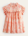 Woven Broderie Top-Pink Tie Dye