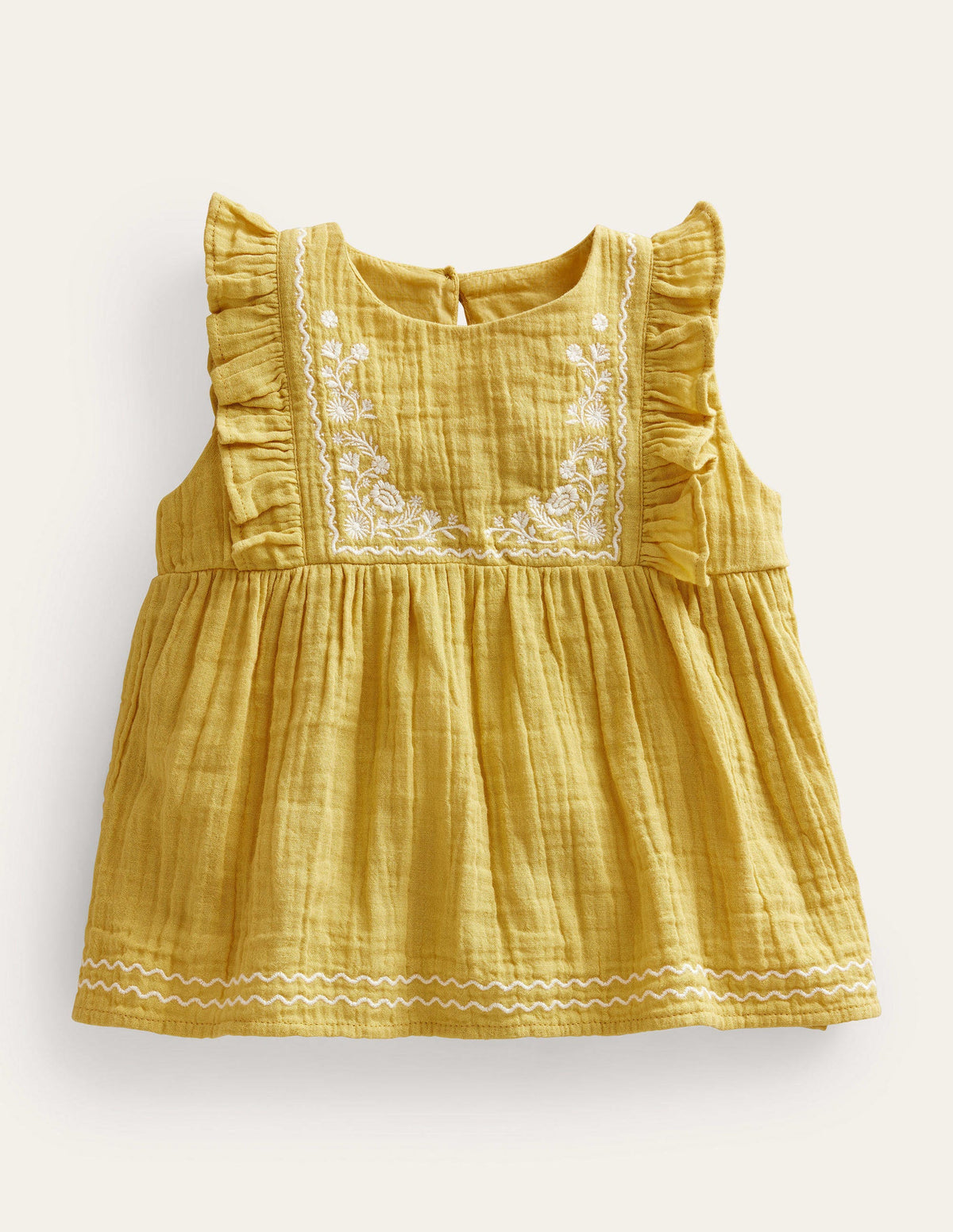 Embroidered Double Cloth Top-Buttercup-1