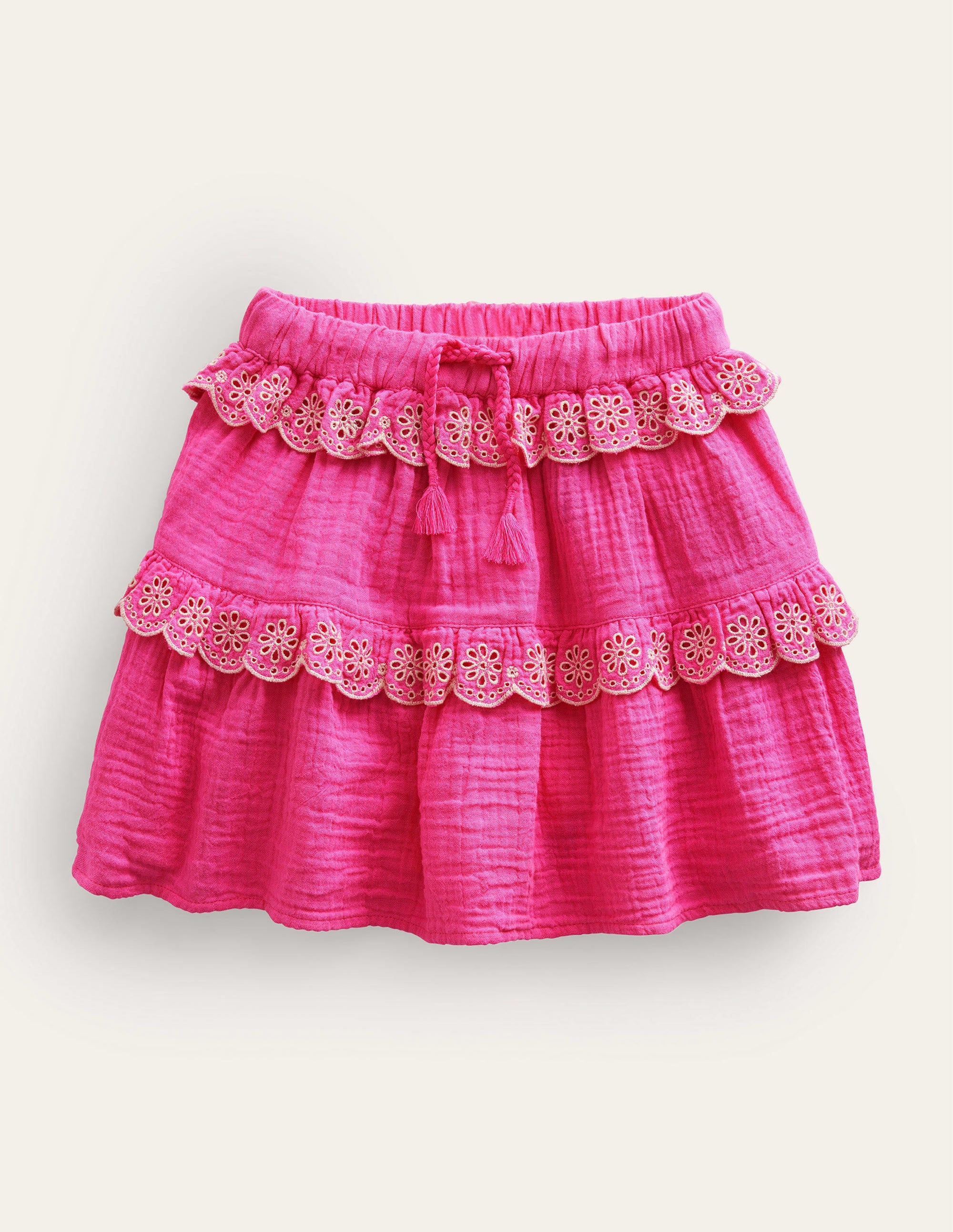 Double Cloth Scallop Skirt-Festival Pink - Image 1