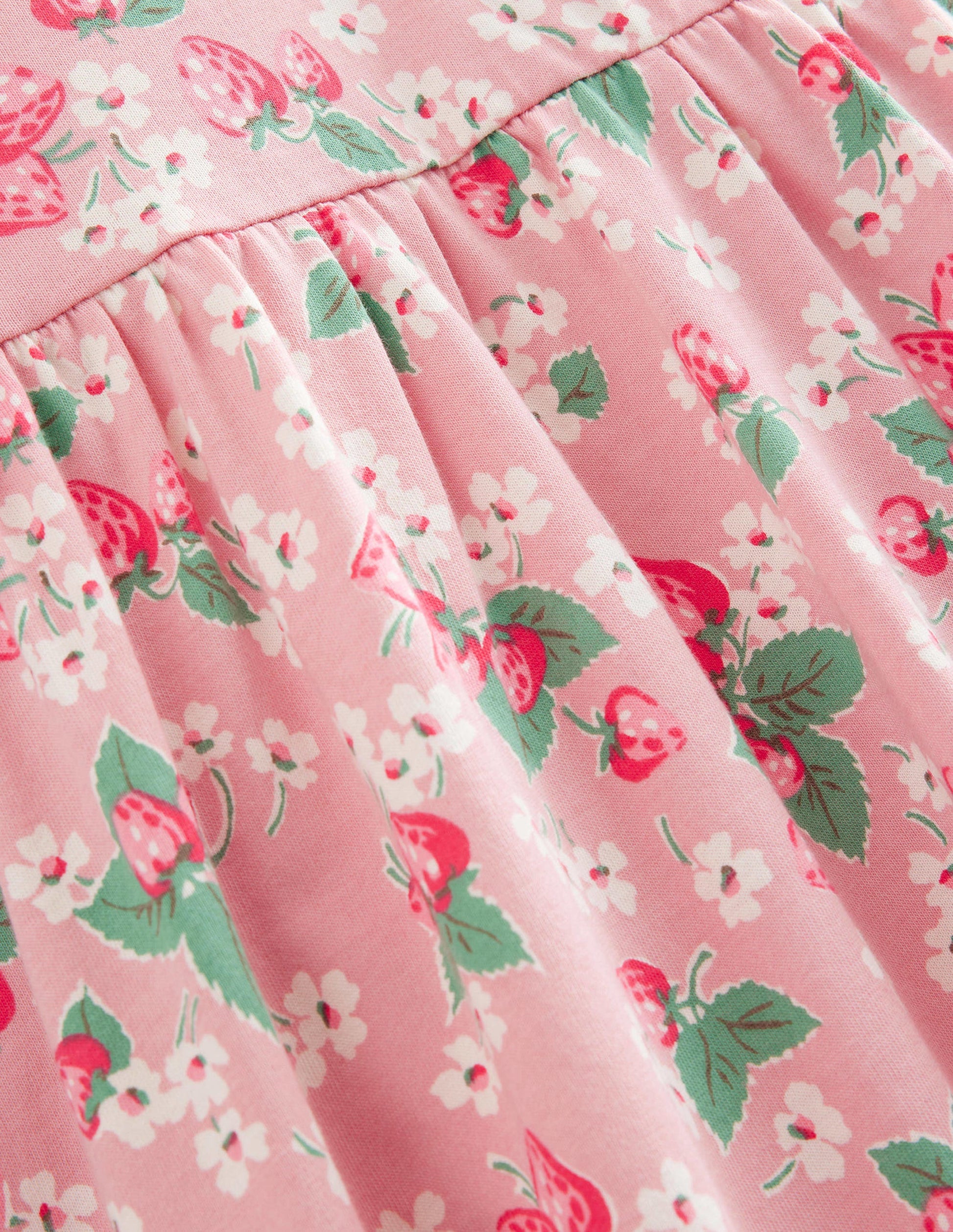 Puff Sleeve Dress-Almond Pink Strawberries-3