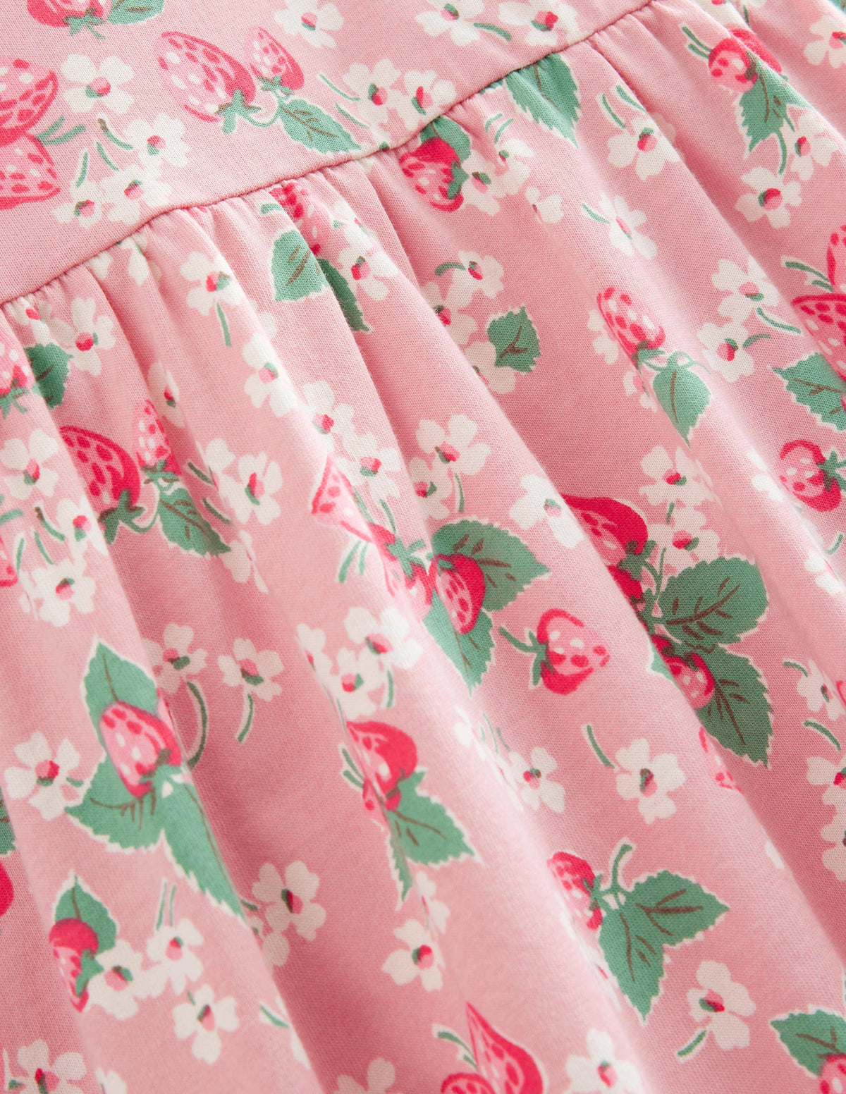 Puff Sleeve Dress-Almond Pink Strawberries - Image 3