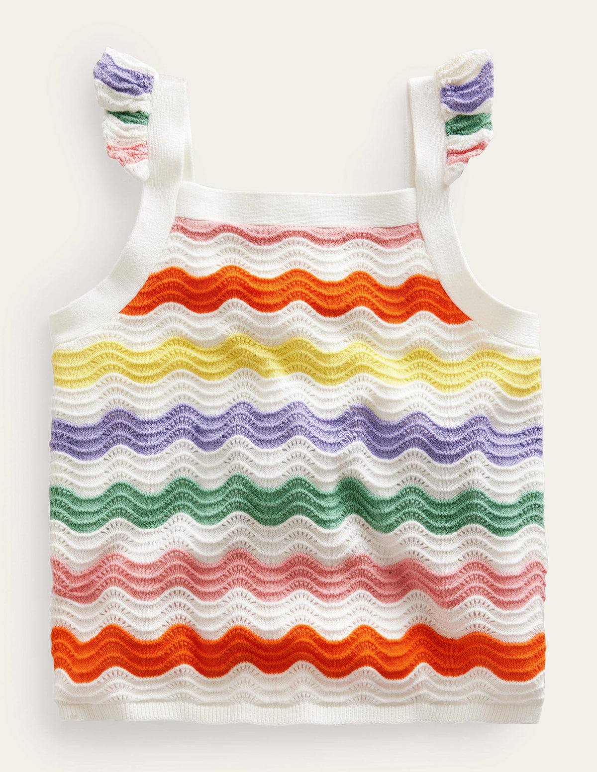 Knitted Frilled top-Multi Stripe - Image 1
