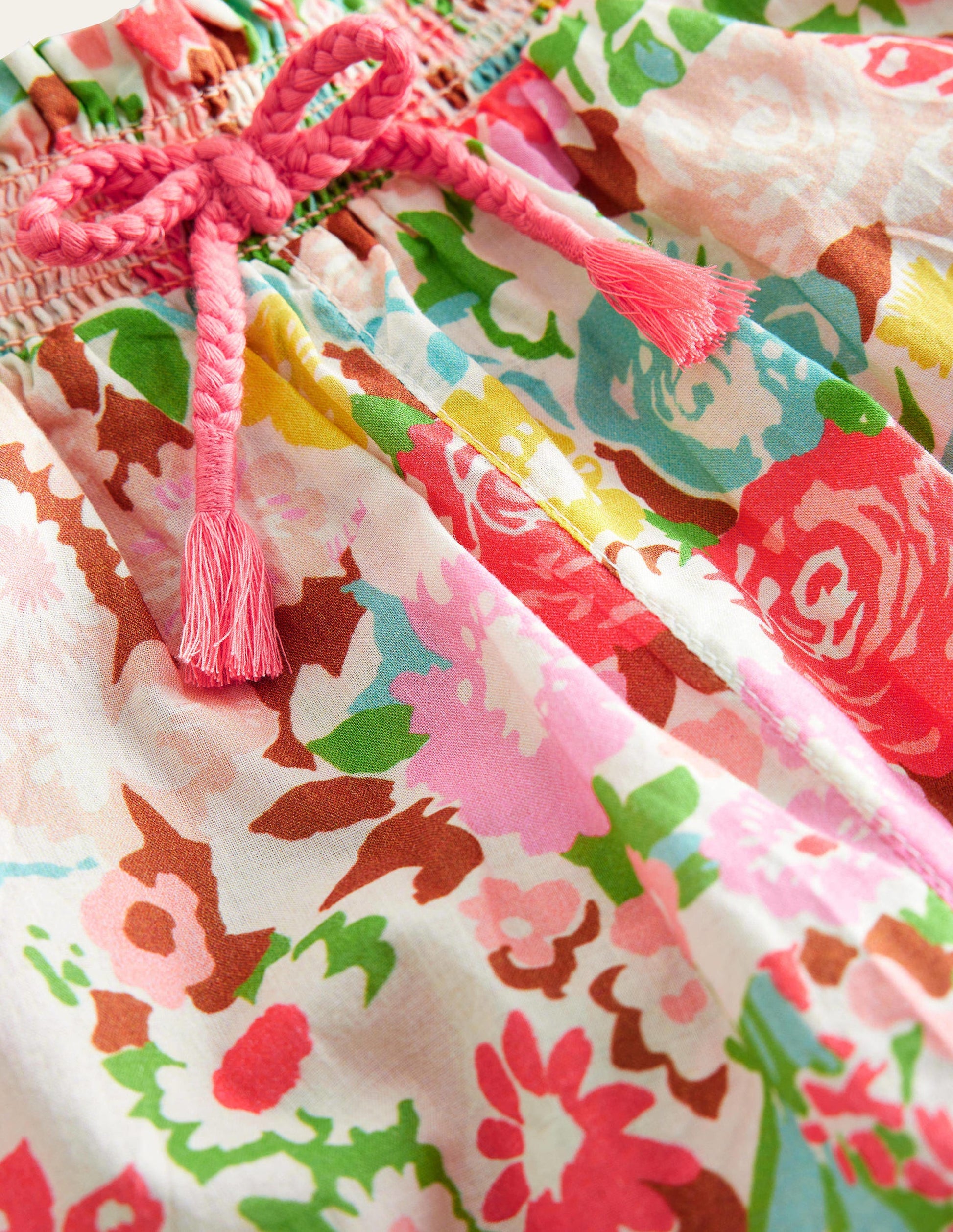 Cuffed Holiday Trousers-Multi Painterly Floral-3