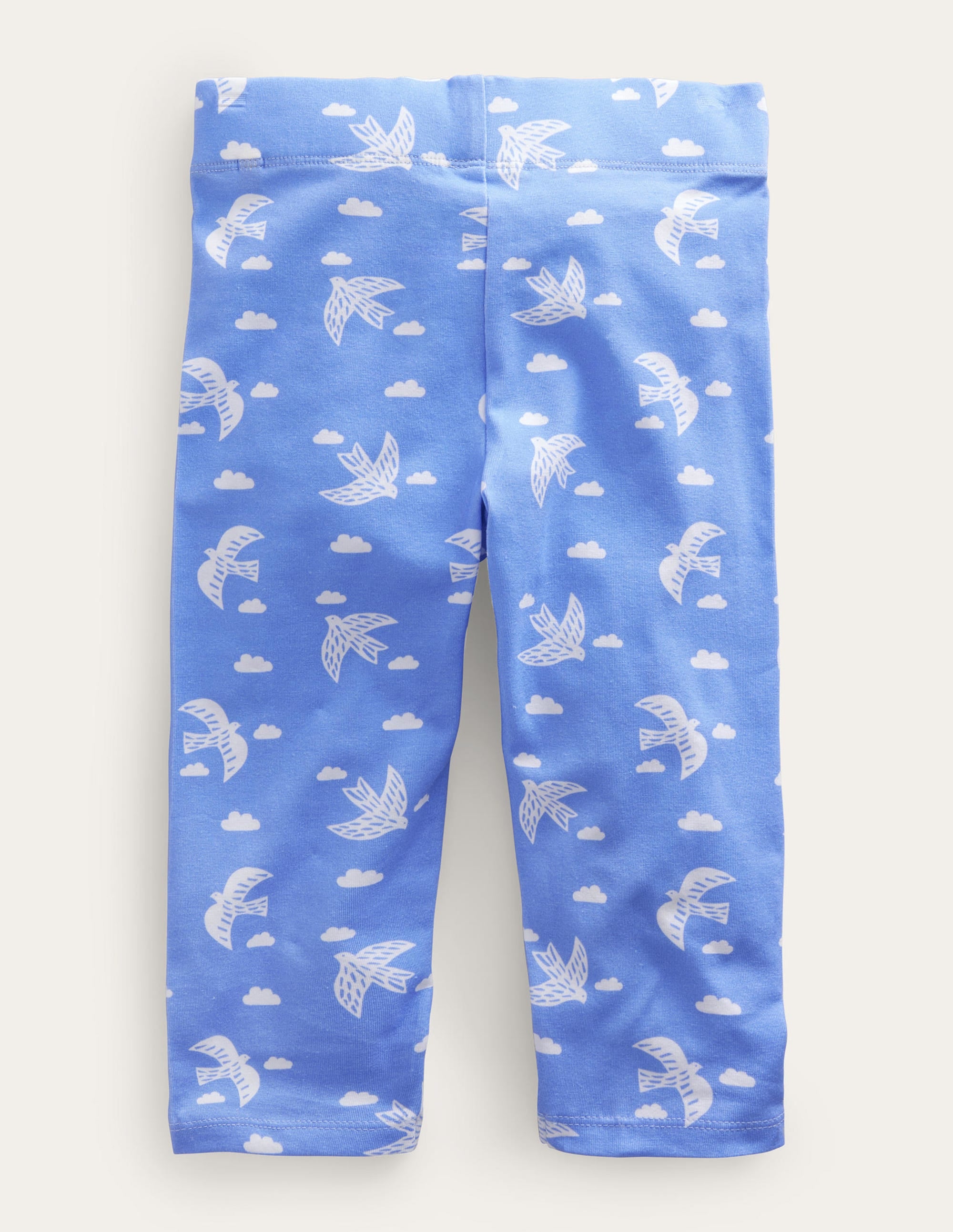 Fun Cropped Leggings-Cabana Blue Birds - Image 2