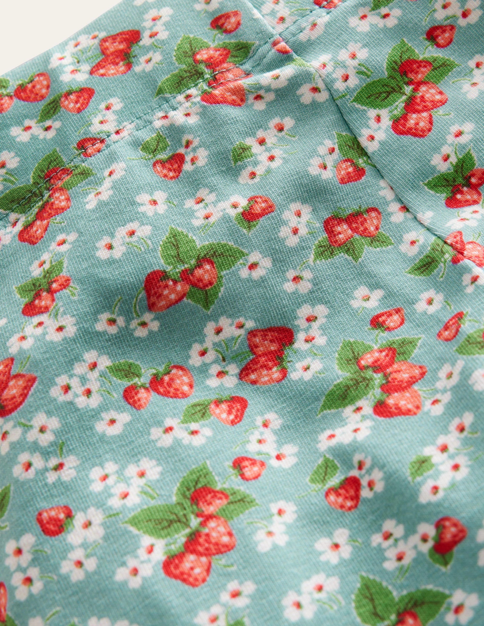 Fun Cropped Leggings-Blue Strawberries - Image 3