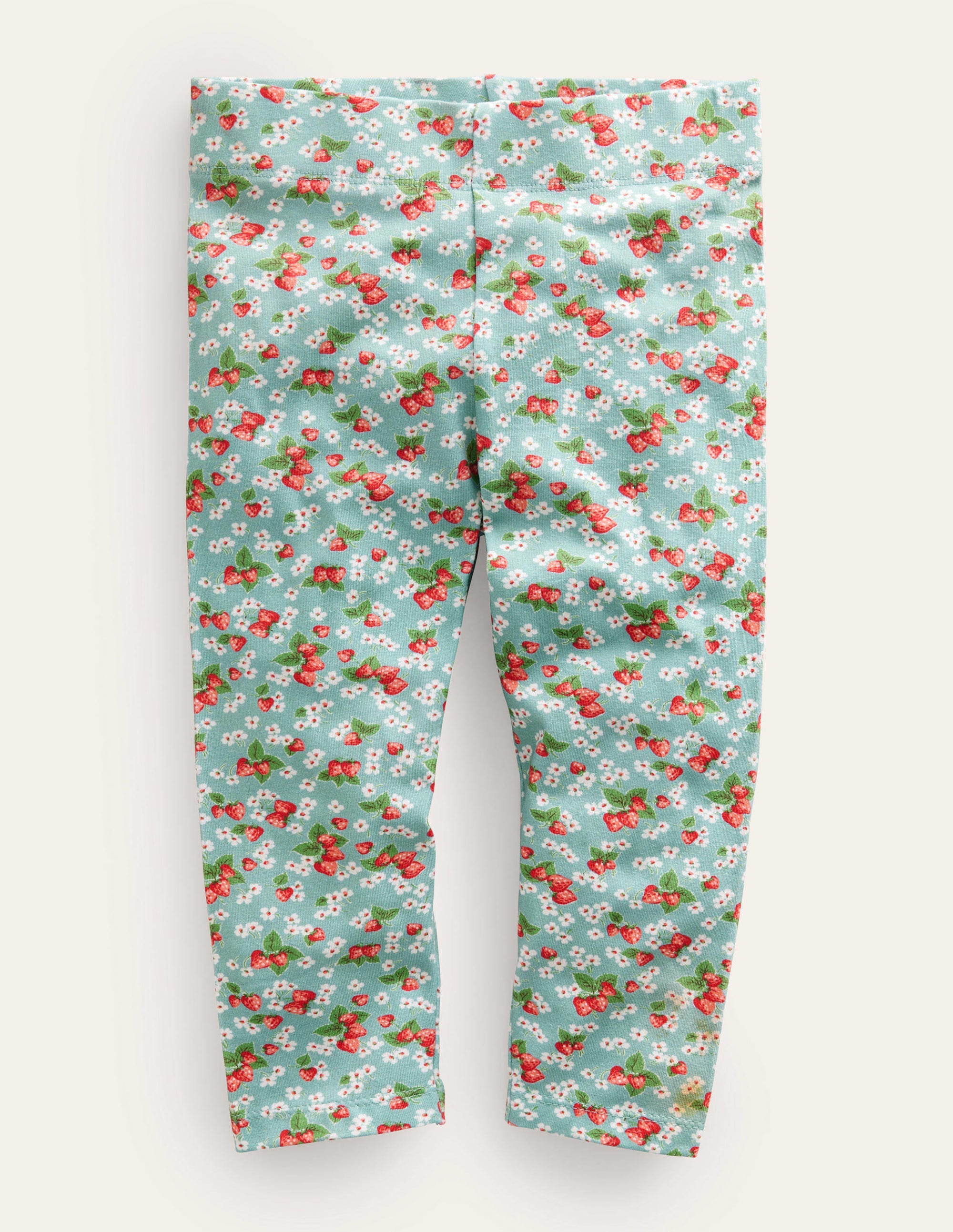 Fun Cropped Leggings-Blue Strawberries - Image 1