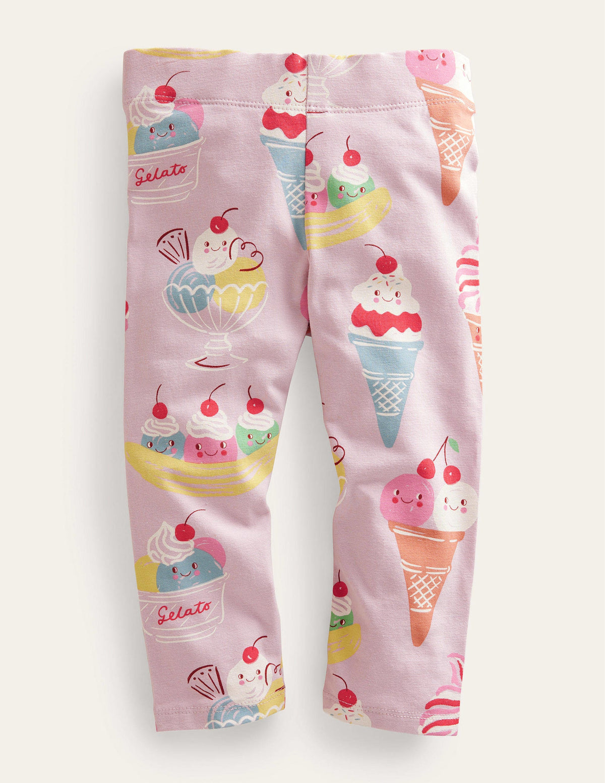 Fun Cropped Leggings-Pink Ice Creams-1