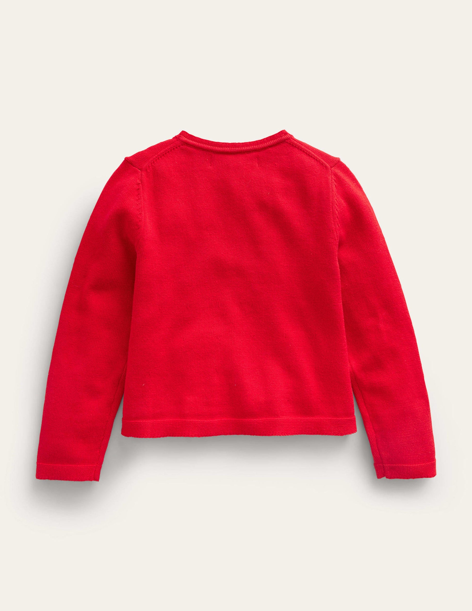 Pointelle Cotton Cardigan-Brilliant Red-2