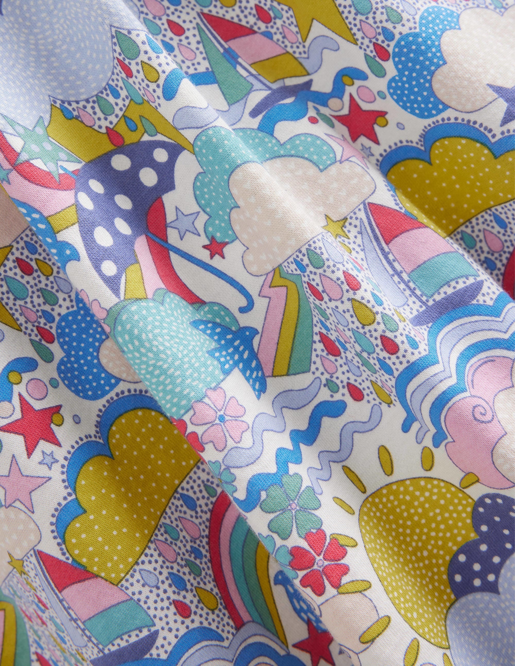 Puff Dress and Legging Set-Multi Weather and Blue - Image 3
