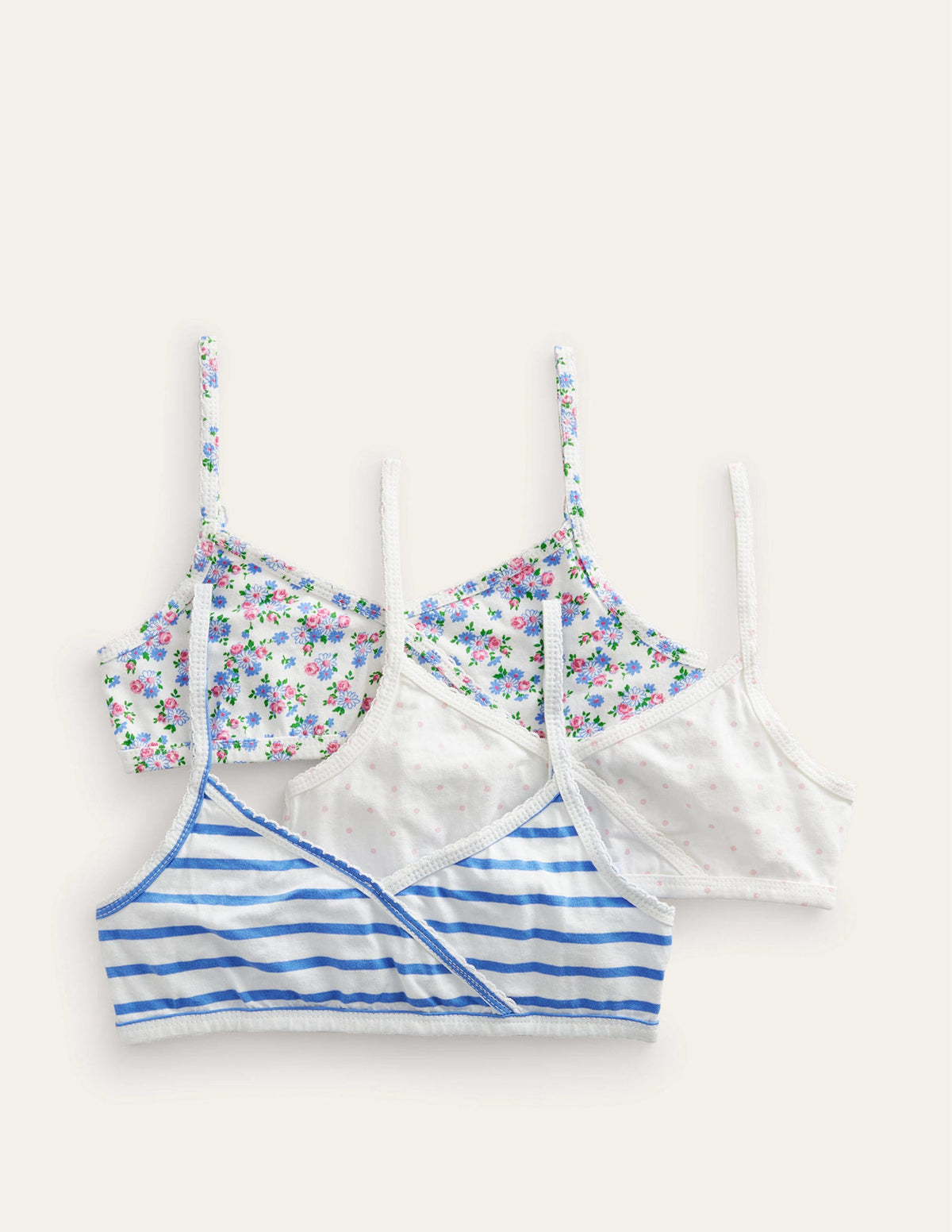 Crossover Crop Tops 3 Pack-Multi Floral - Image 1