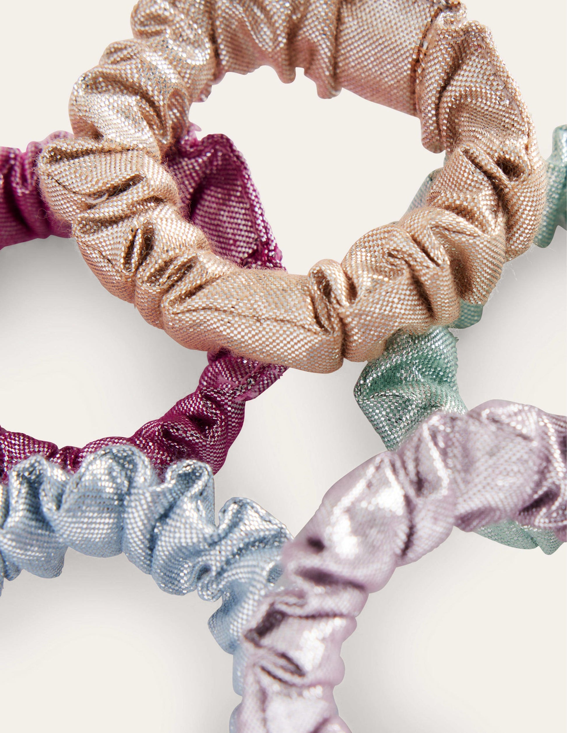 5 Pack Scrunchies-Multi Metallic-2